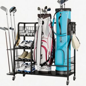 Golf Bag Storage Organizer, 2-Bag G...