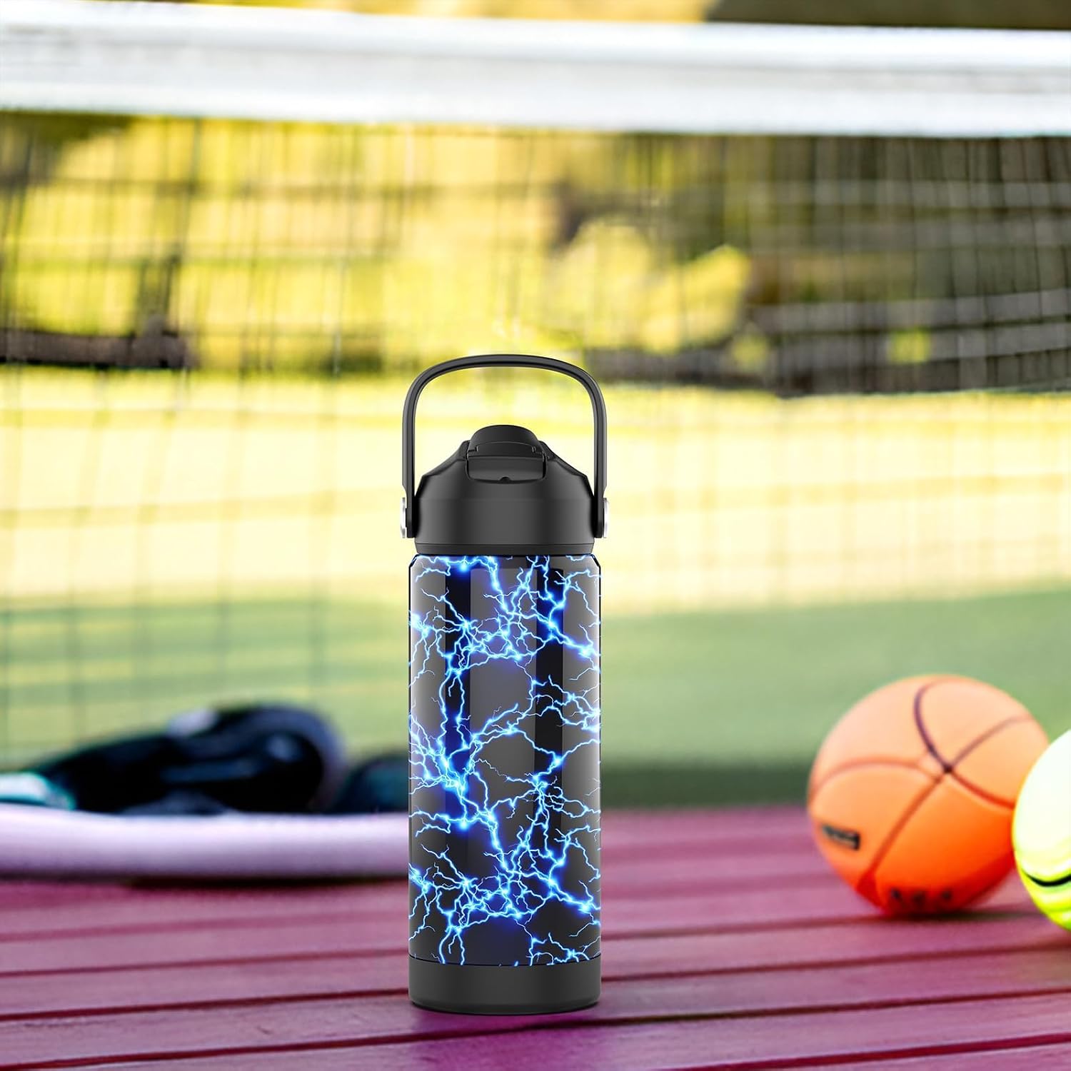 Boys Soccer Water Bottle with Straw,18 oz Kids Insulated Cups with Stainless Steel Leak Proof for School,Sport&Travel(Soccer) - Image 6