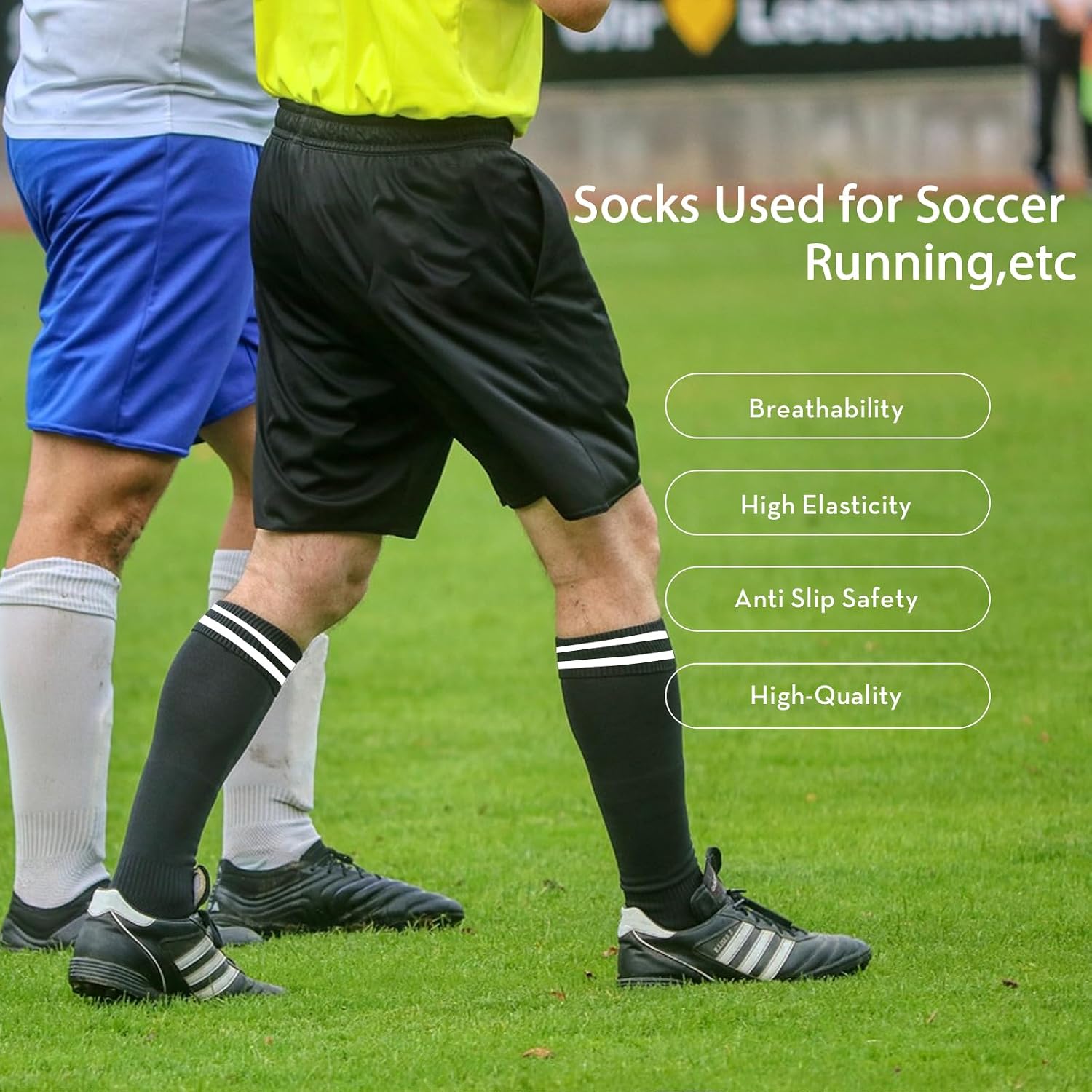 redgino Soccer Referee Kit Pro Soccer Referee Shirt Jersey,Ref Costume Shorts,Coach Whistle,Referee Socks, Linesman Flags and Cards Umpire Uniform Sport Accessory for Adult Teenager - Image 7