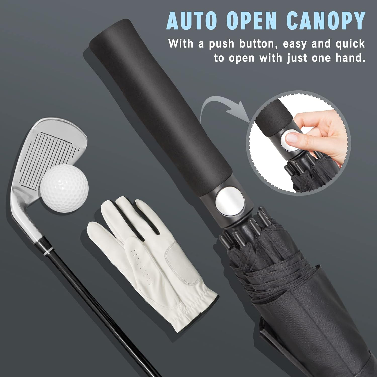 ZOMAKE Golf Umbrella, Large Oversize Windproof Heavy Duty Umbrellas for Rain, Extra Large 62/68/72 INCH XL Sports Umbrella for Soccer Baseball Games, 2 Person Family Outdoor Use - Image 4