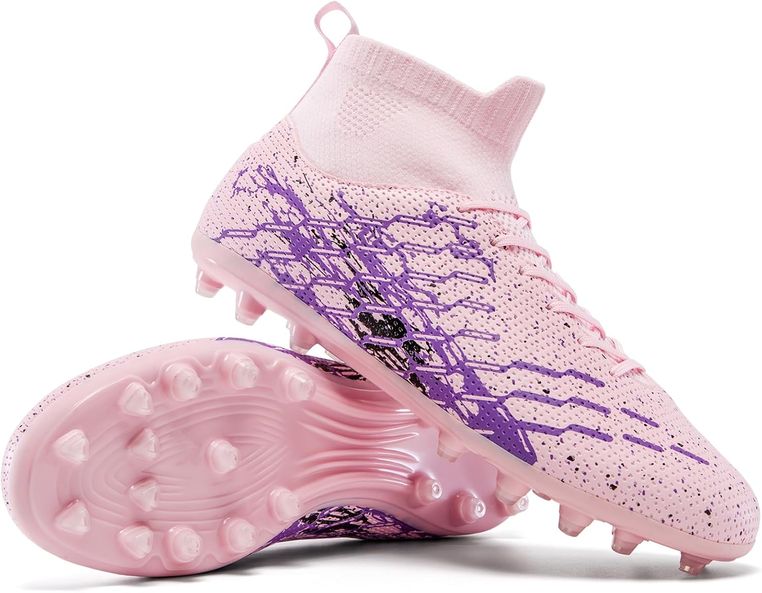 Unisex Soccer Cleats Lightweight No-Tie Lacing System Multi-Surface Football Shoes with Ankle Support for Beginners to Advanced Players - Image 6