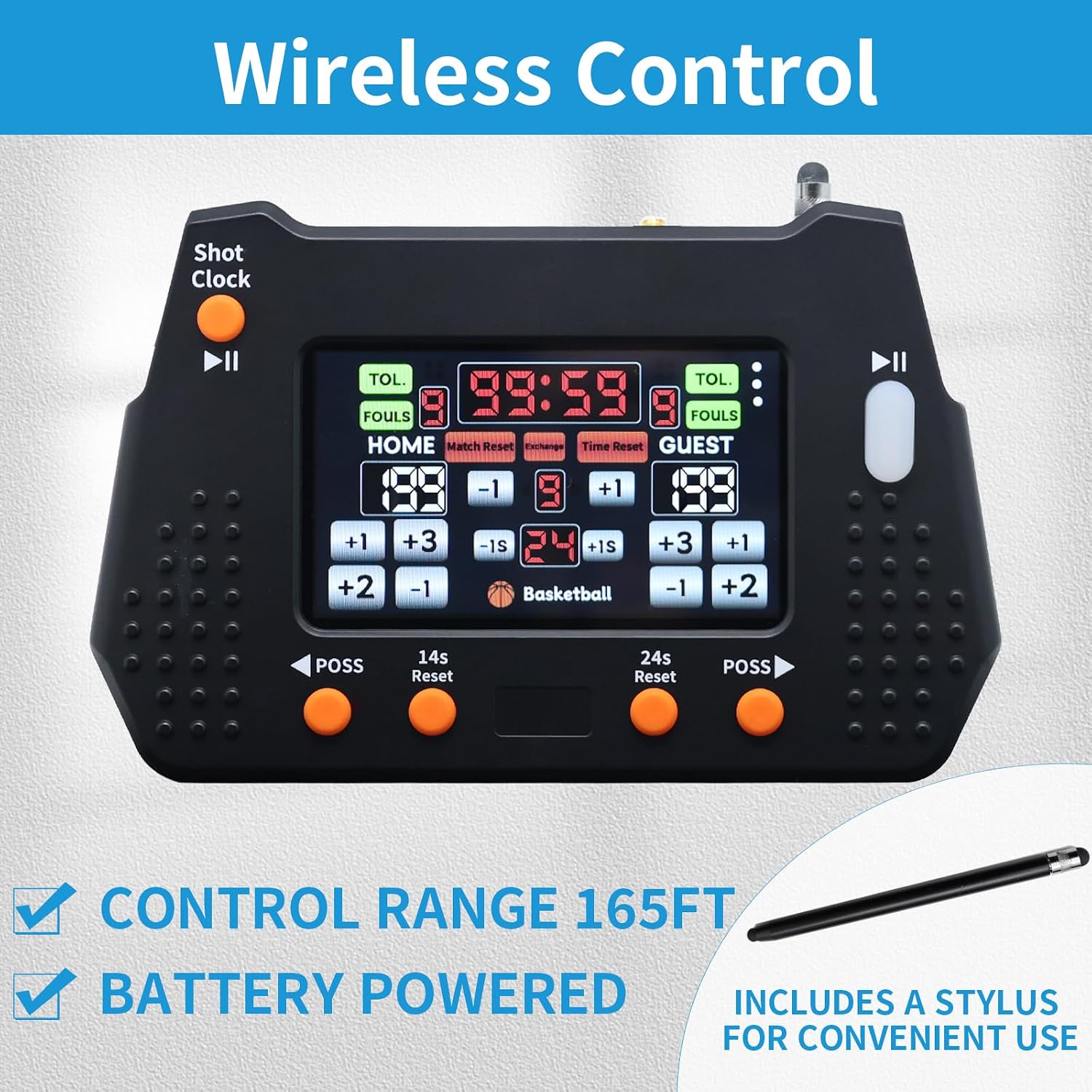 YZ LED Basketball Scoreboard with Shot Clock, Portable Scoreboard Basketball, Digital Scoreboard with Remote, Electronic Scoreboard with Timer Clock, Digital Score Keeper Outdoor - Image 5
