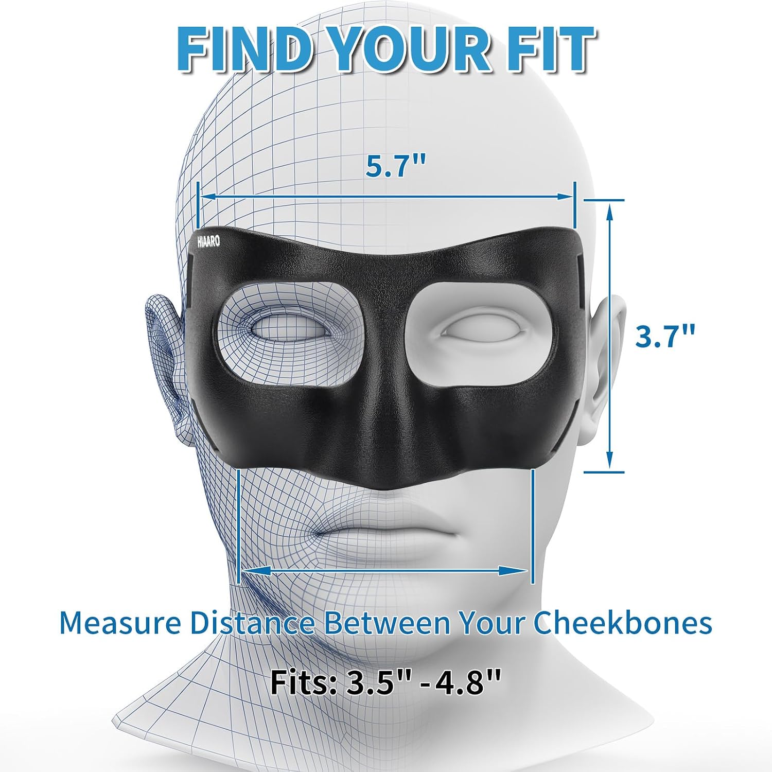QK03B Matte Nose Guard for Broken Nose, Basketball Face Mask, Protective Sports Shield for Soccer, Adjustable with Padding for Men and Women - Image 2