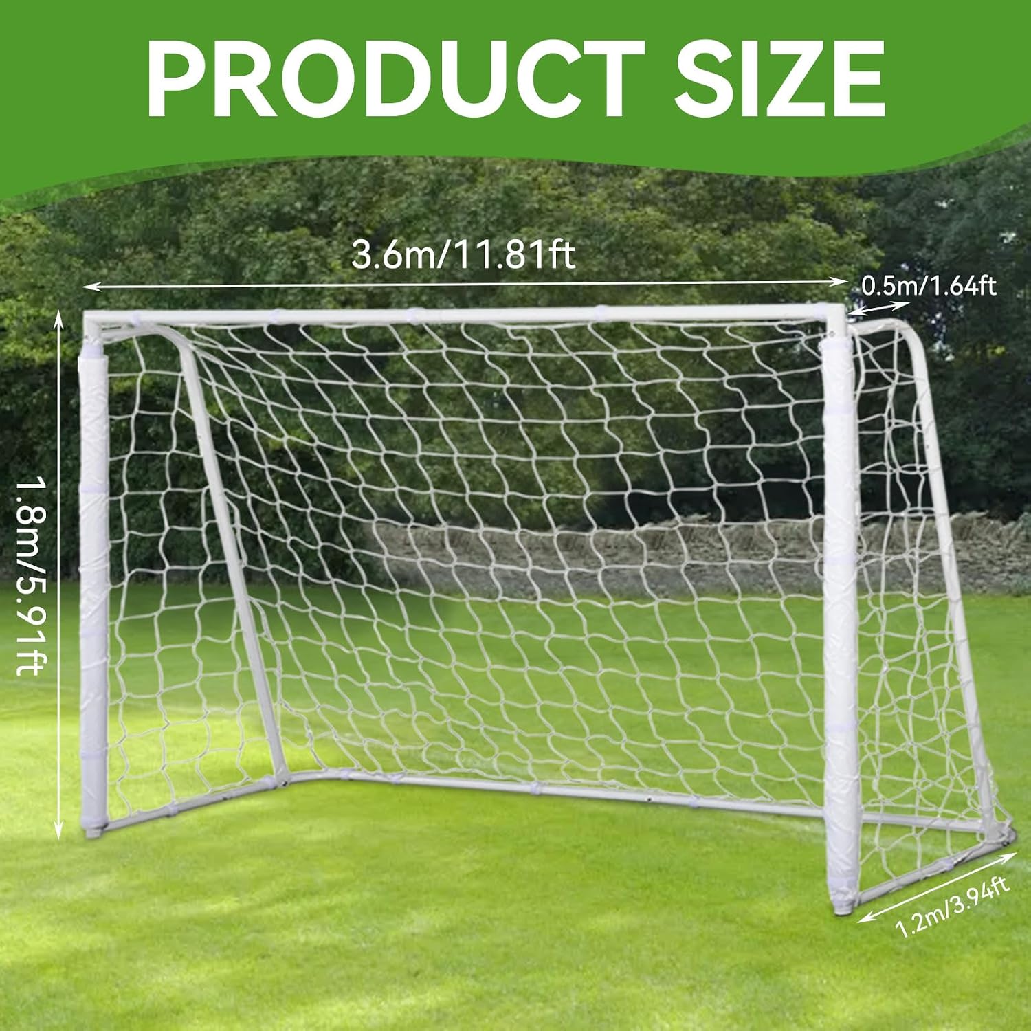 Soccer Goal Net, Soccer Replacement Goal Nets Sports Soccer Goal Post Net Full Size Football Goal Post Netting for Sports Match Training - Image 7