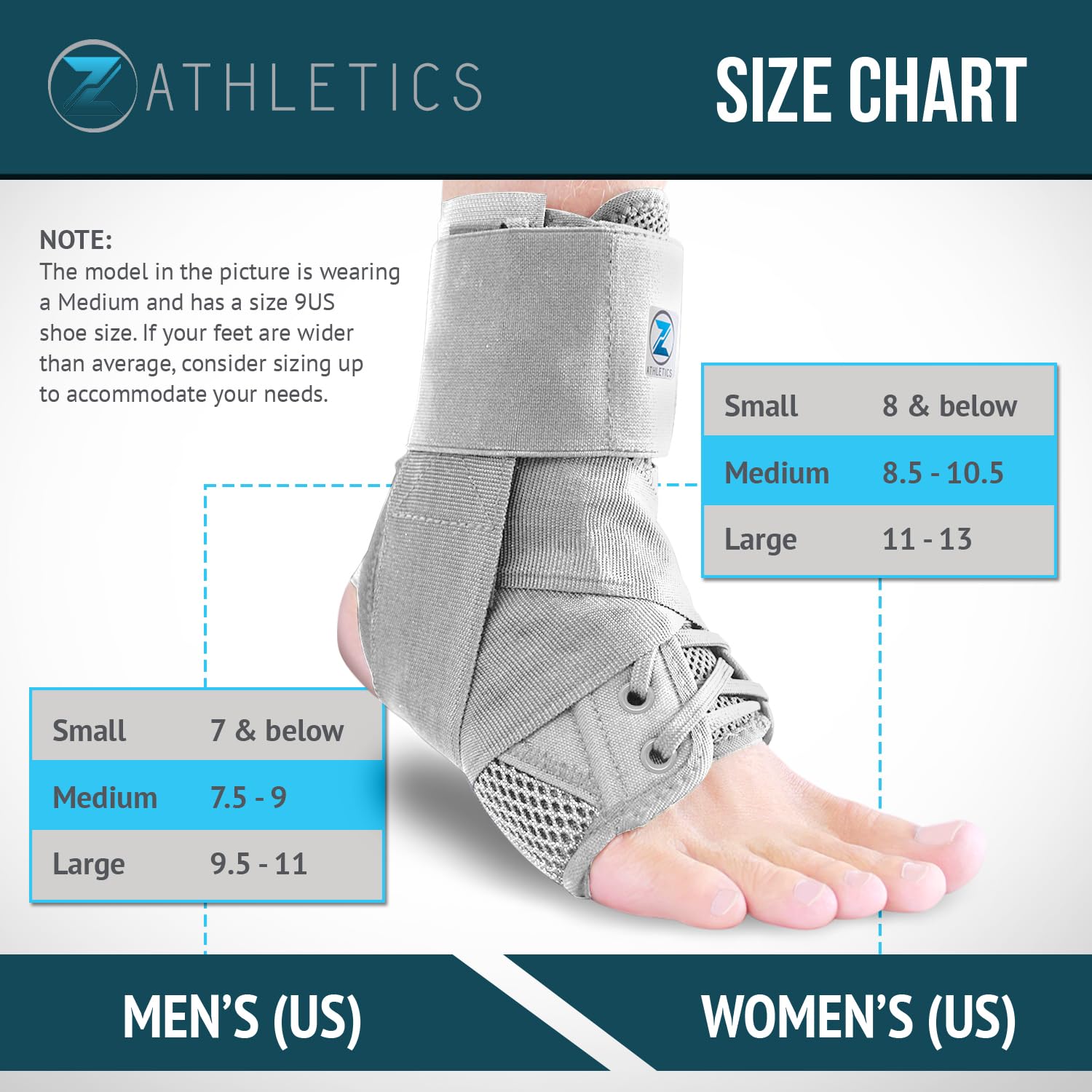 Ankle Brace for Women & Men - Lace Up Adjustable Support with Side Stabilizers for Sprained Ankle, Achilles Tendonitis Relief | Basketball, Volleyball, Running & Sports Recovery - Image 4