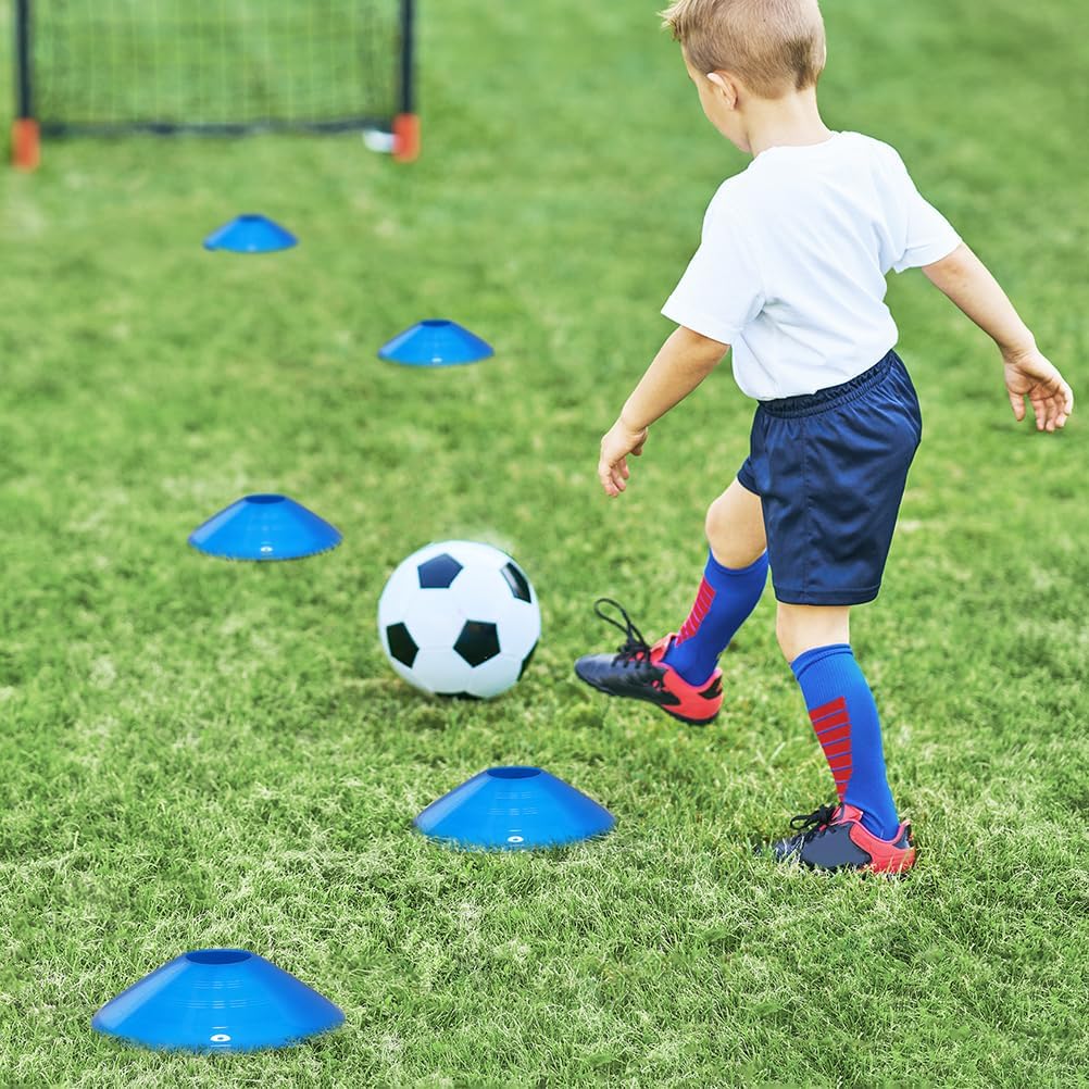 GHB Soccer Cones 25/50/100 Pack Disc Soccer Sport Cones Training Field Marker Agility Cones for Traffic, Basketball, Coaching, Practice Equipment Includes Cone Drills Guide - Image 7