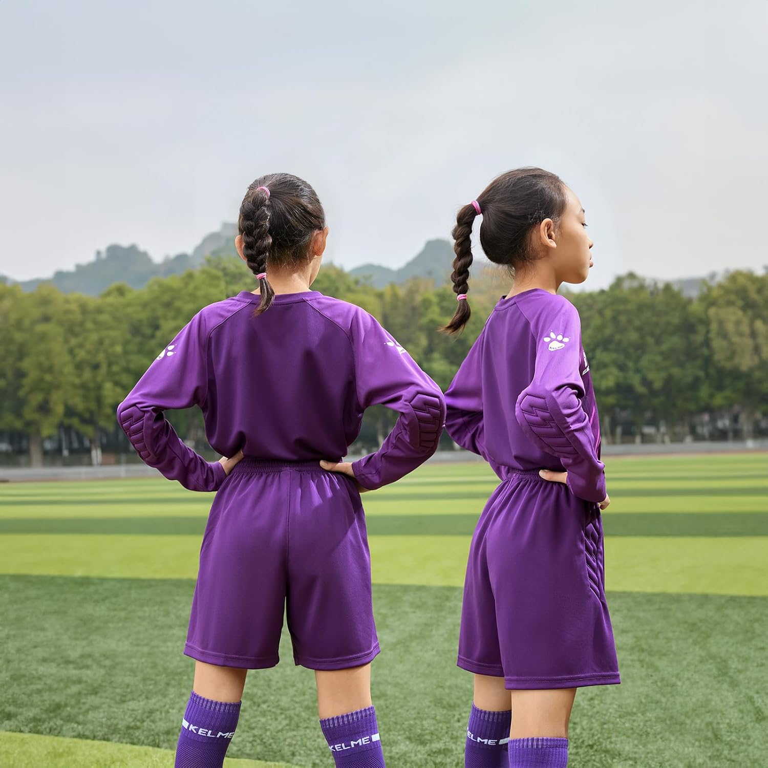 KELME Kids Goalie Shirt,Goalkeeper Jersey Padded Long Sleeve Soccer Football Training Uniform for Youth,Purple Kid Size 12 - Image 4