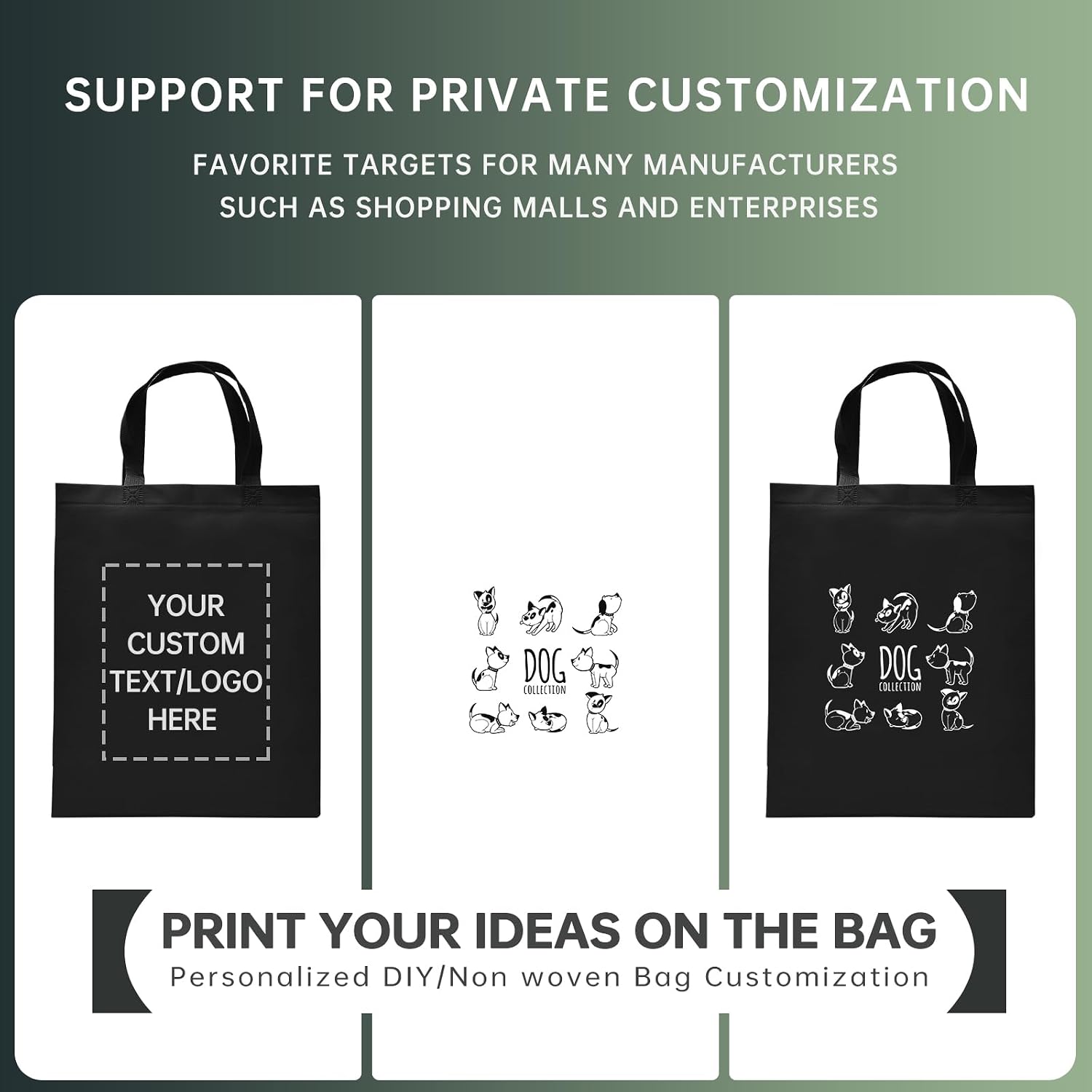 JEOHLORY Custom Tote Bags Set of 50, Bulk Pack Grocery Shopping Travel Business Activities advertisement Reusable Bag - Image 4