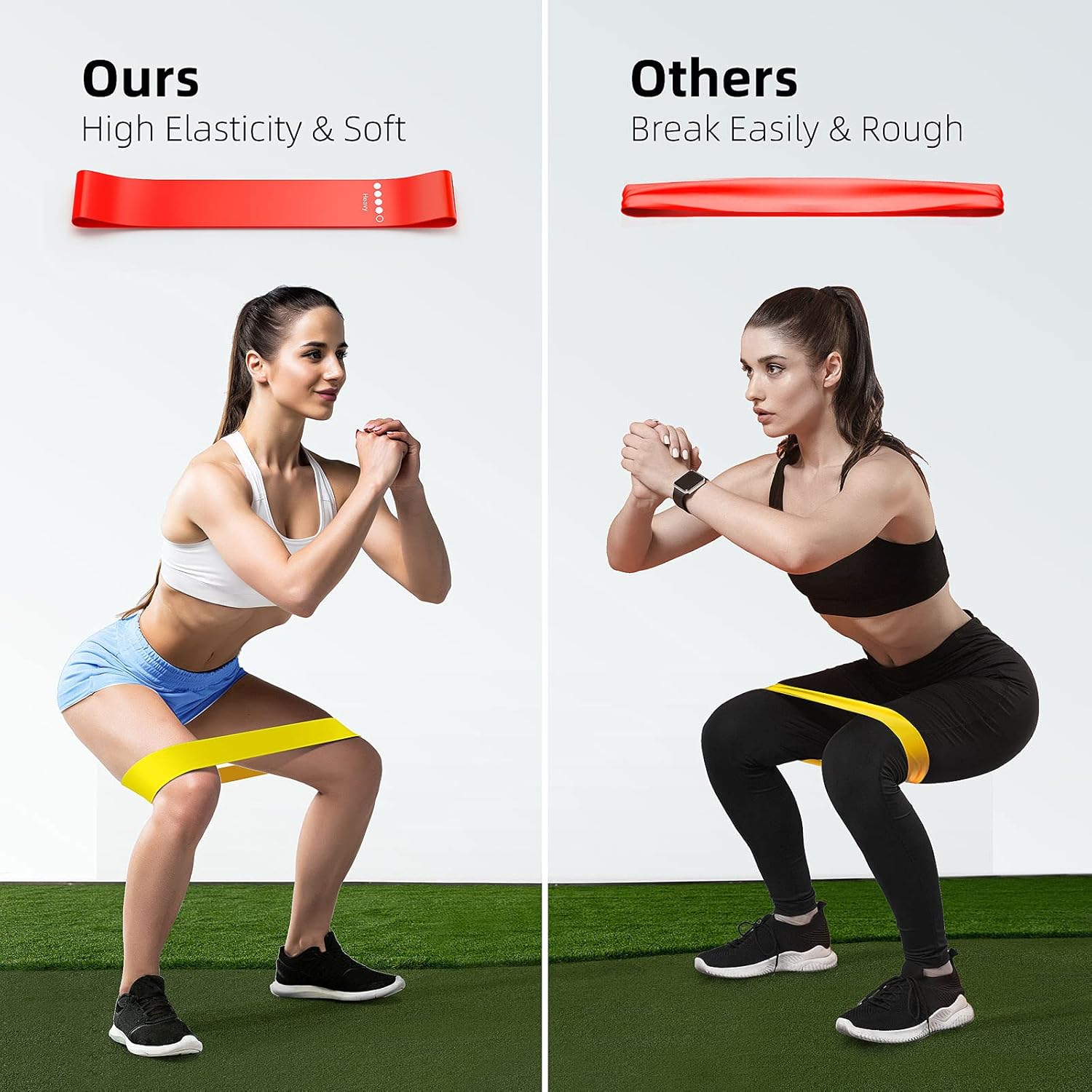 Resistance Bands for Working Out, 5-Pack Elastic Exercise Bands for Strength Training, Stretching, Workout; Home Gym Equipment for Women Men, Pilates Yoga Physical Therapy, Leg Glute Arm Exercise Kit - Image 3