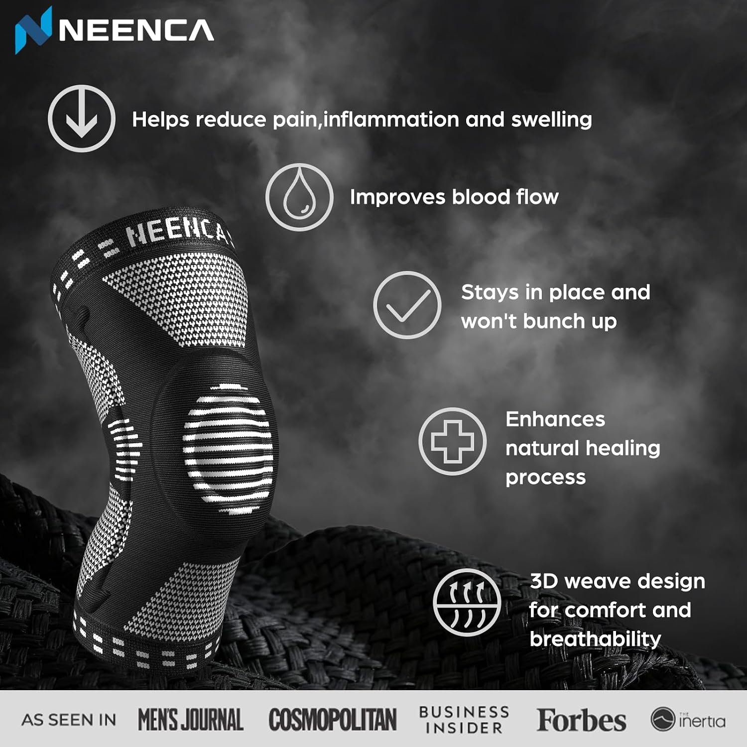 NEENCA Professional Knee Brace, Medical Knee Support for Women & Men Relief | Patented Patella Gel Pad & Side Stabilizers, Compression Sleeve for Knee Pain, Swelling, ACL, PCL, Arthritis, Sports, Workout - Image 7