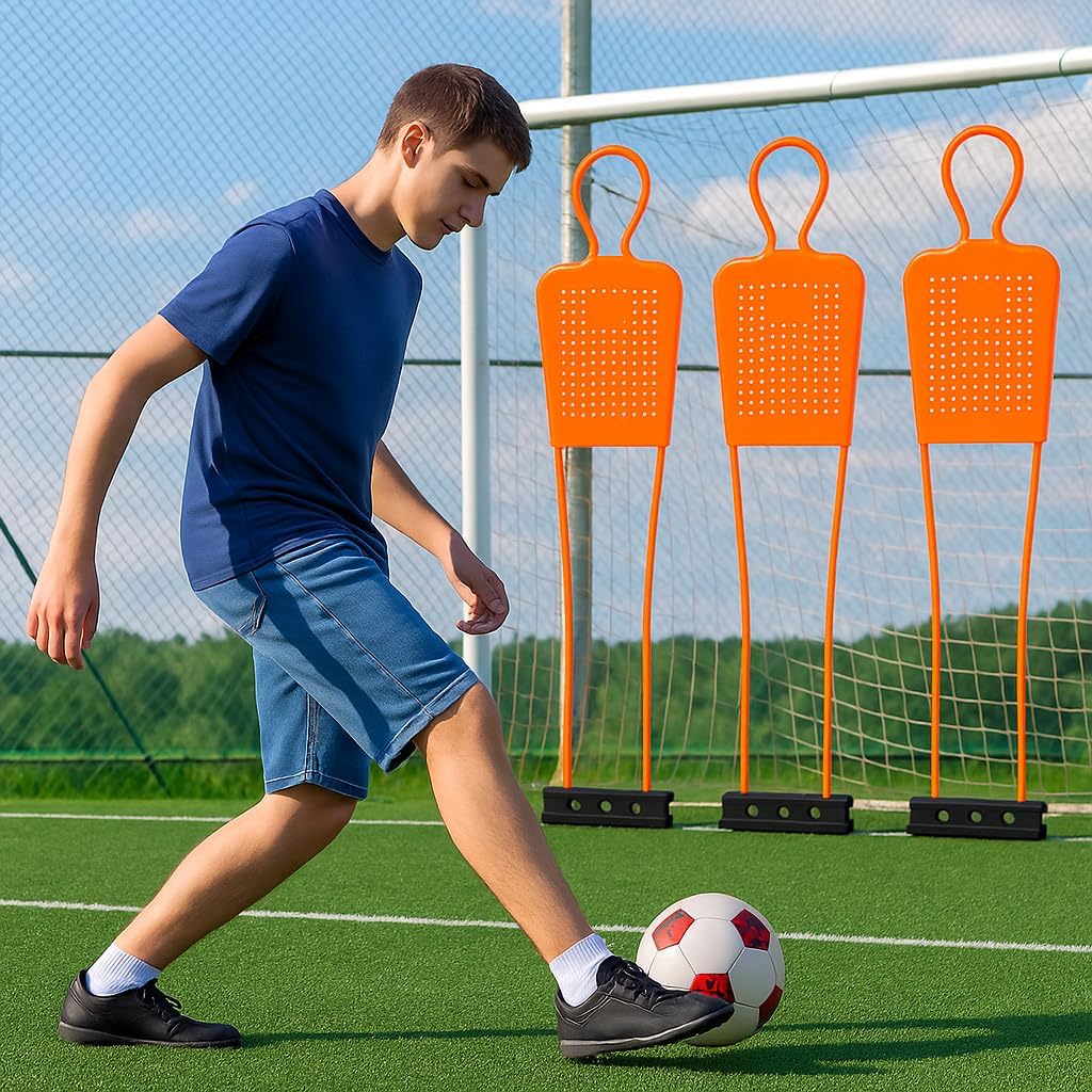 Soccer Mannequin for Training - 3 Pcs 65 Inch Soccer Dummies,Durable PVC Soccer Mannequins with Carry Bag, Soccer Free Kick Wall (Orange) - Image 3