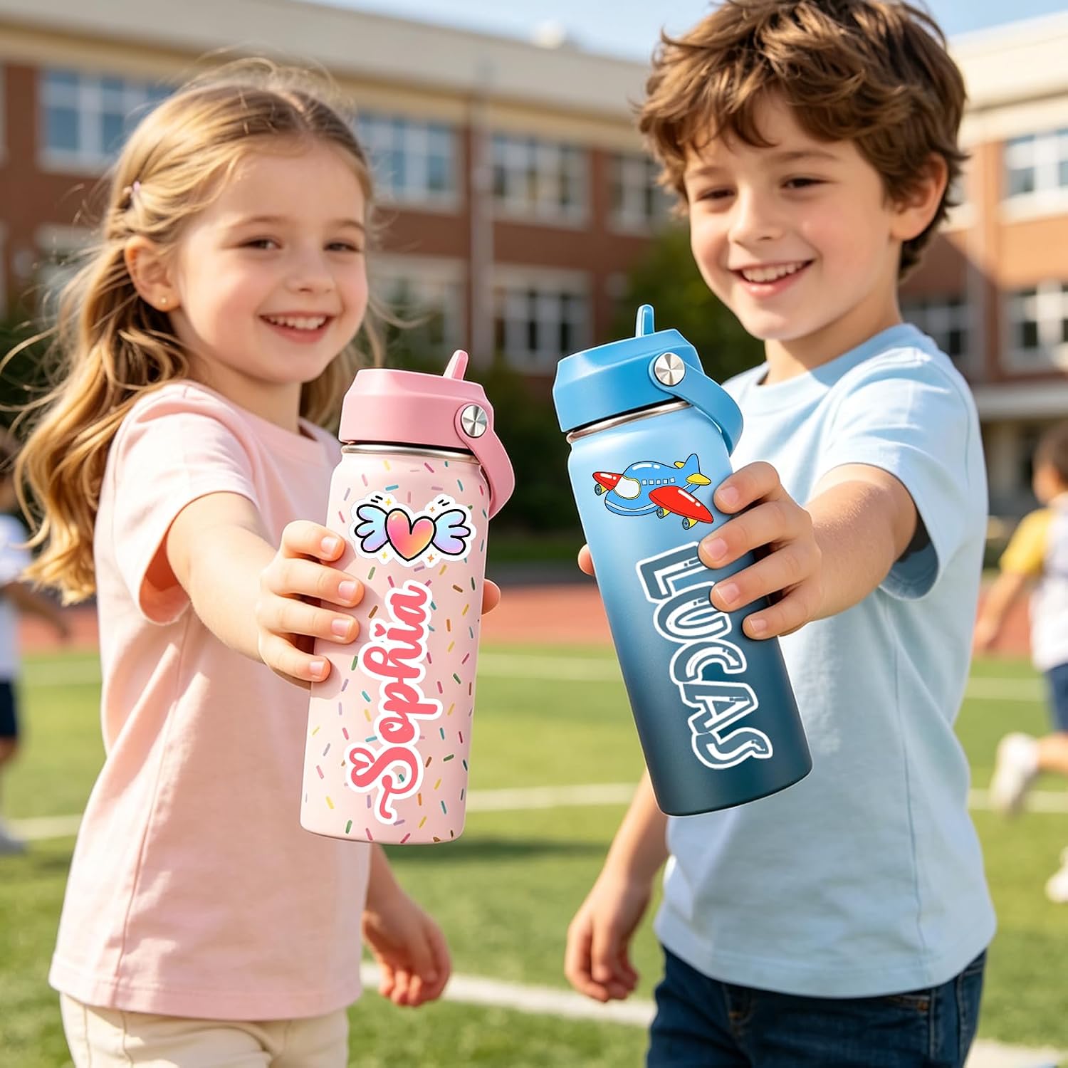 Personalized Kids Water Bottle with Name - UV Printed 18oz Stainless Steel | Straw Lid - BPA Free, Leak-Proof - Back to School, Preschool & Sports, Birthday & Holiday Gifts for Boys Girls - Image 4