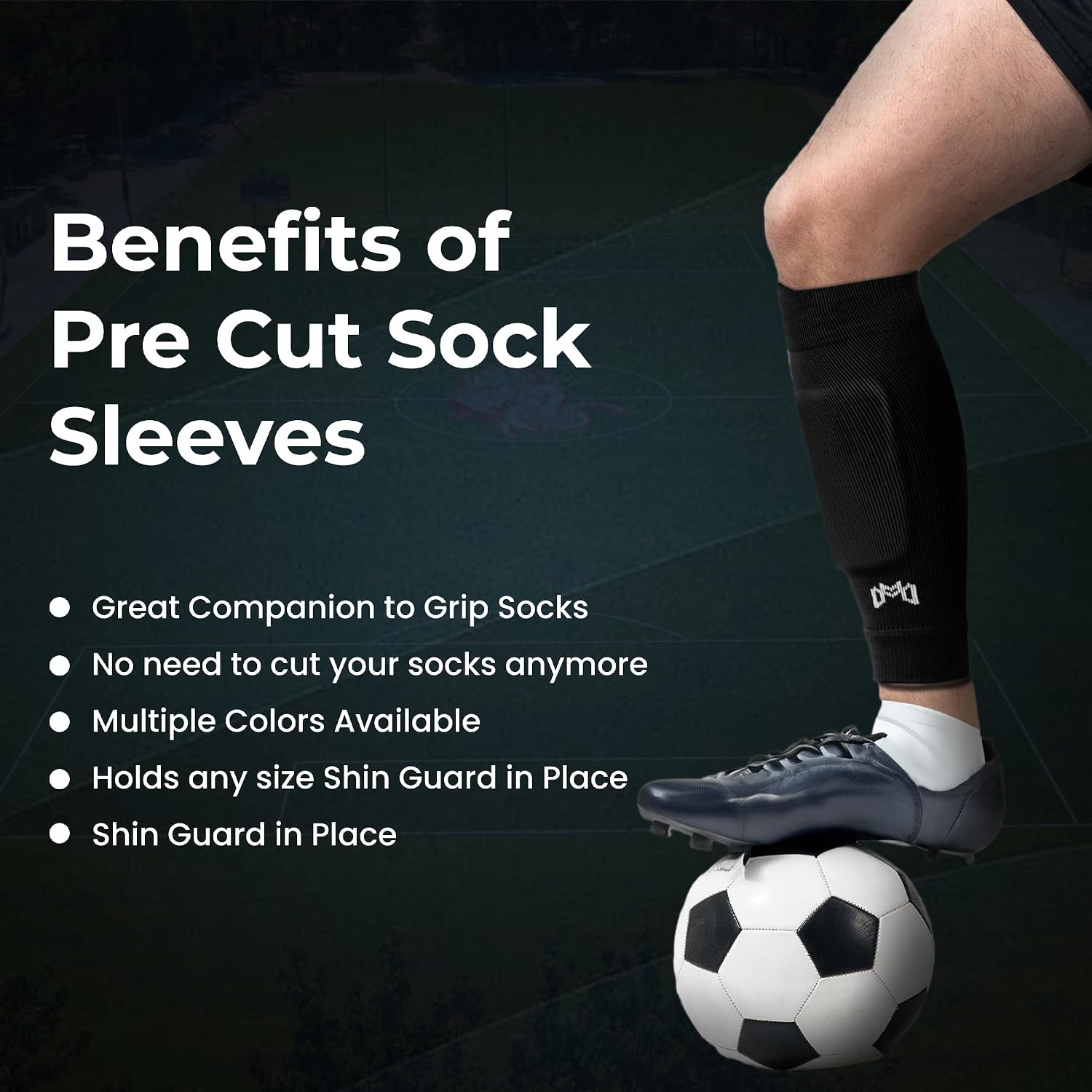 Pre Cut Soccer Sock Sleeves, Companion for Soccer Grip Socks, Securely Holds Shin Guards, Compression Leg Warmer - Image 4