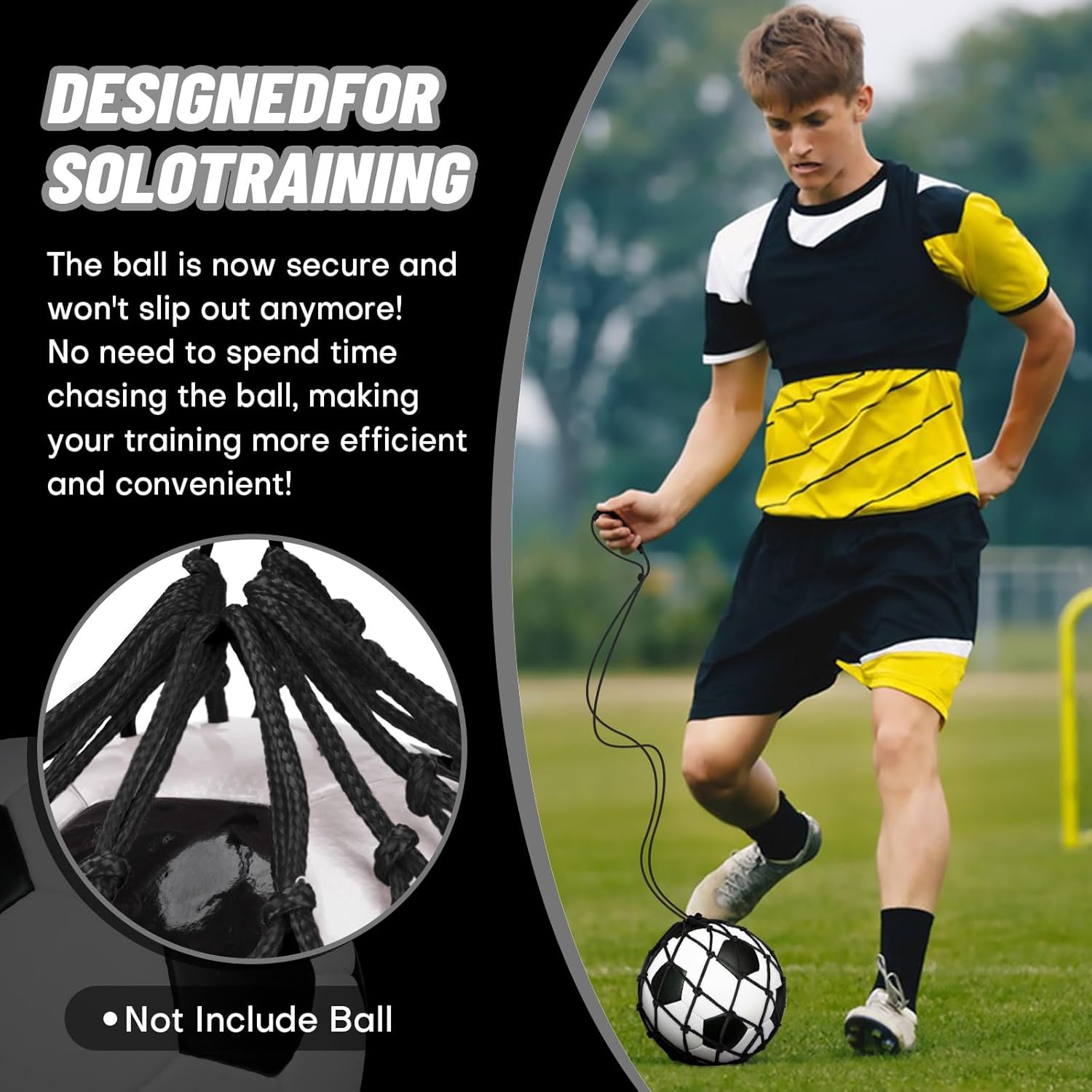 Soccer Kick Trainer 2 Psc with Return Net - Football Training Equipment for Boys & Girls - Practice Gear Compatible with Size 3 4 5 Balls - Image 5