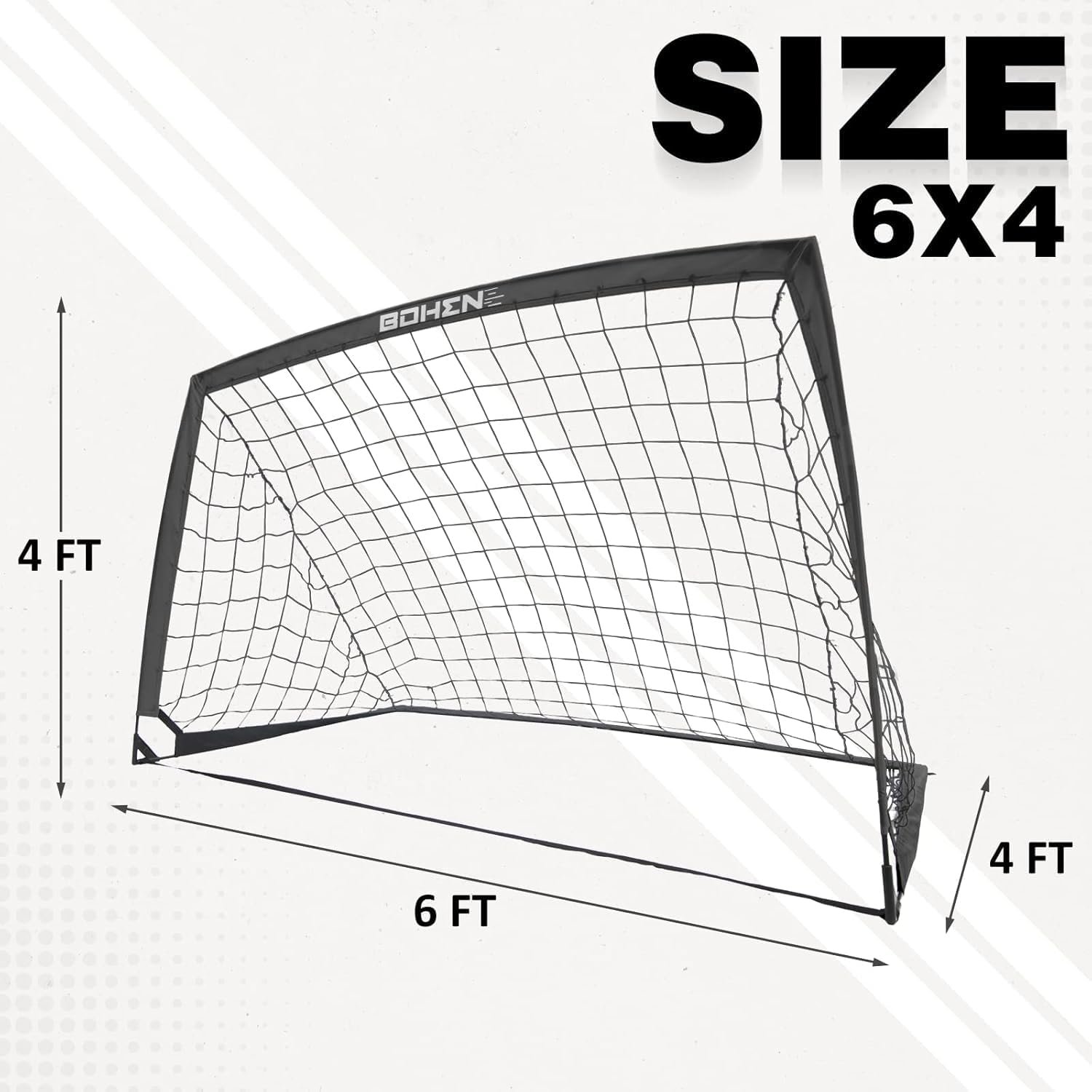 Soccer Goals for Backyard, 6x4 / 9x5 FT Soccer Net with Target Gate | Easy Set Up, Foldable Frame, Stable Poles and Durable Soccer Net, with Carry Bag & Fastening Nails, Indoor and Outdoor Use - Image 3