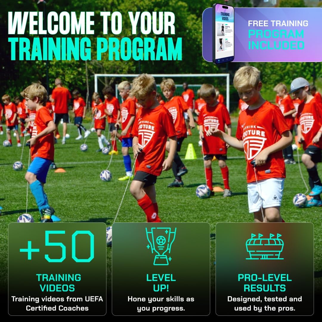 SenseBall Soccer Training Ball with App for Kids and Youth | Tethered design; structured drills for ball control, footwork, coordination and independent practice - Image 3