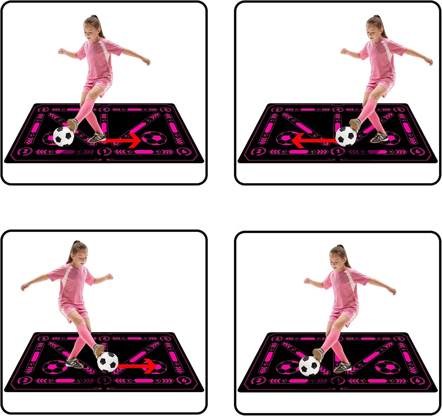 Soccer Bag and Footstep Training Mat, Youth Soccer Basketball Bag with Compartments Drawstring Backpack Skills Training Mat Gifts Set - Image 7