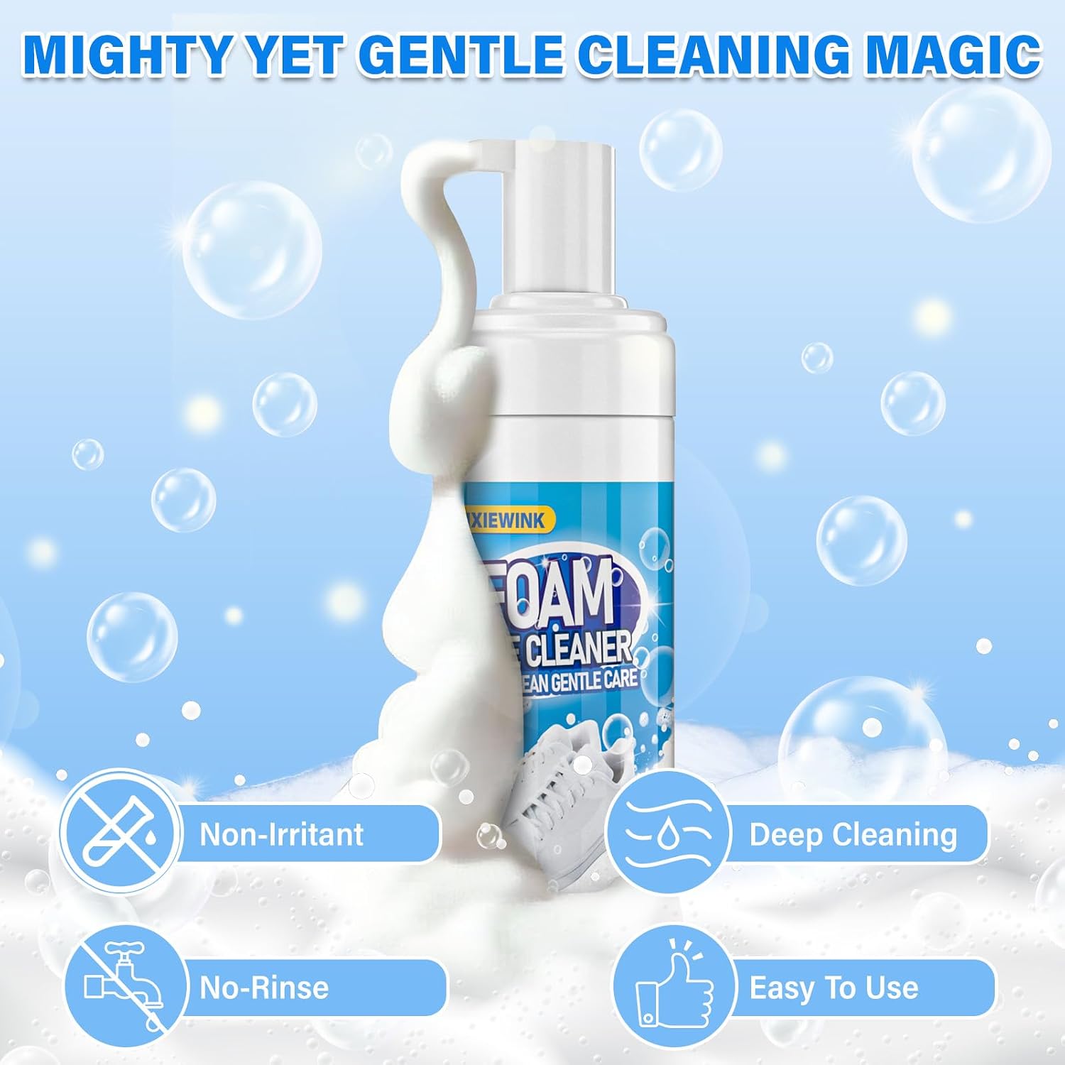 Shoe Cleaner, 6.76 fl oz Shoe Cleaning Kit with Brush and Towel, White Sneaker Cleaner for Removing Stains - Image 5