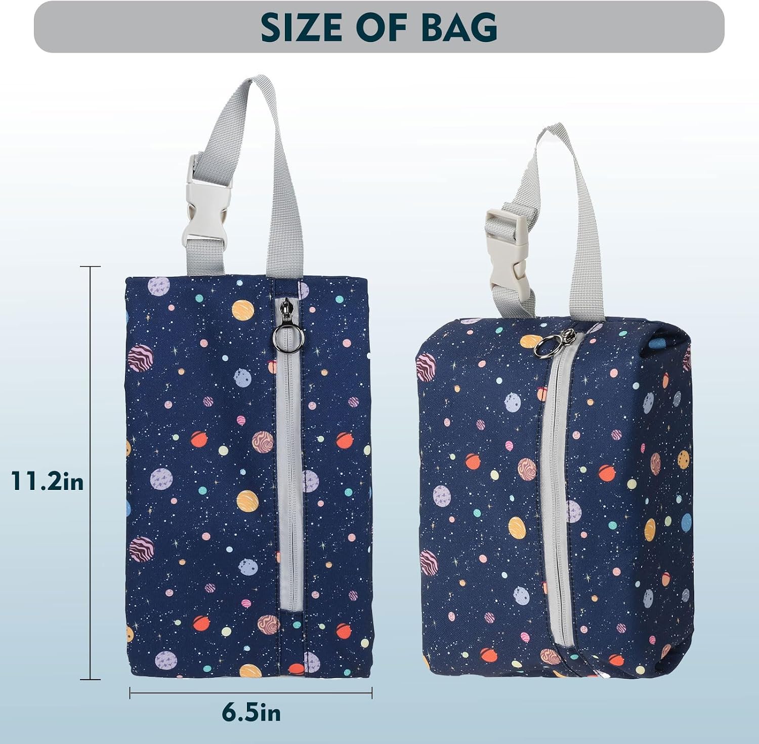 Insulated Snack Bag, Freezable Small Cooler Bag with Zipper and Adjustable Buckle, Rectangular Thermal Cooler Bag - Image 4