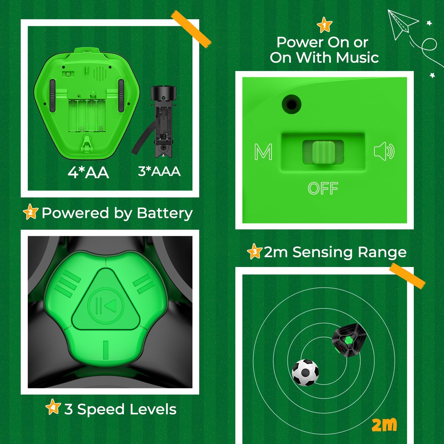 DyBaxa Soccer Training Equipment, Soccer Bot with Indoor Smart Ball | Indoor Soccer Ball, 3 Speed Modes, LED Countdown & Soccer Tracker, Football for Boys and Girls - Image 5
