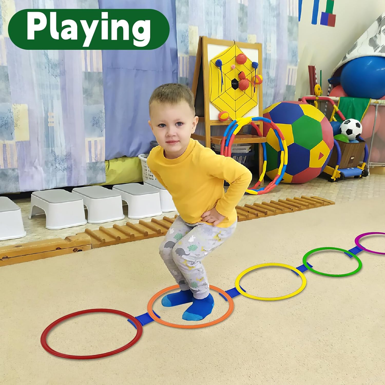 Mototo 24/30/48/96 Pack Agility Rings 15 Inch Speed Training Hopscotch Rings Plastic Circle Jumping Hoops Agility Hurdles for Athlete Exercise Soccer Football Gymnastics Games Practice Footwork - Image 5