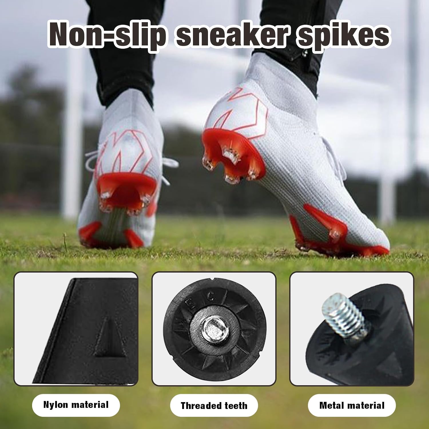 12 Pack 13mm + 16mm Football Boot Studs Replacement, Plastic Studs for Soccer Cleats with Nail Remover Rugby Soccer Screw-in Spikes, Suitable for Shoes with Spikes Requiring a Screw Diameter of 5mm - Image 3