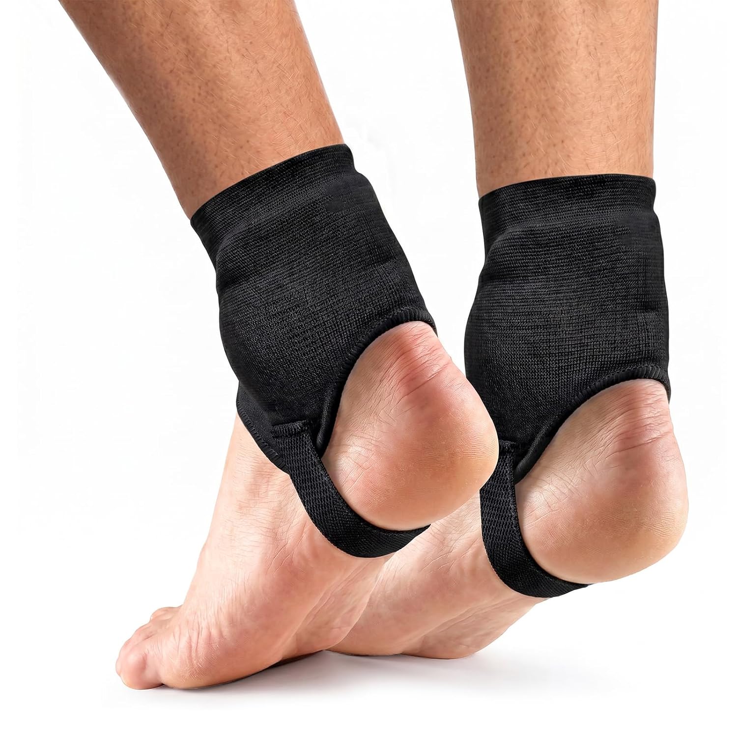 COELO Ankle Guards for Soccer (1 Pair) | Dual-Side Cushioning with Plastic Support Pads & Elastic Heel Band | Breathable Ankle Guard for Sports Football Activities | Left & Right Set (Black)