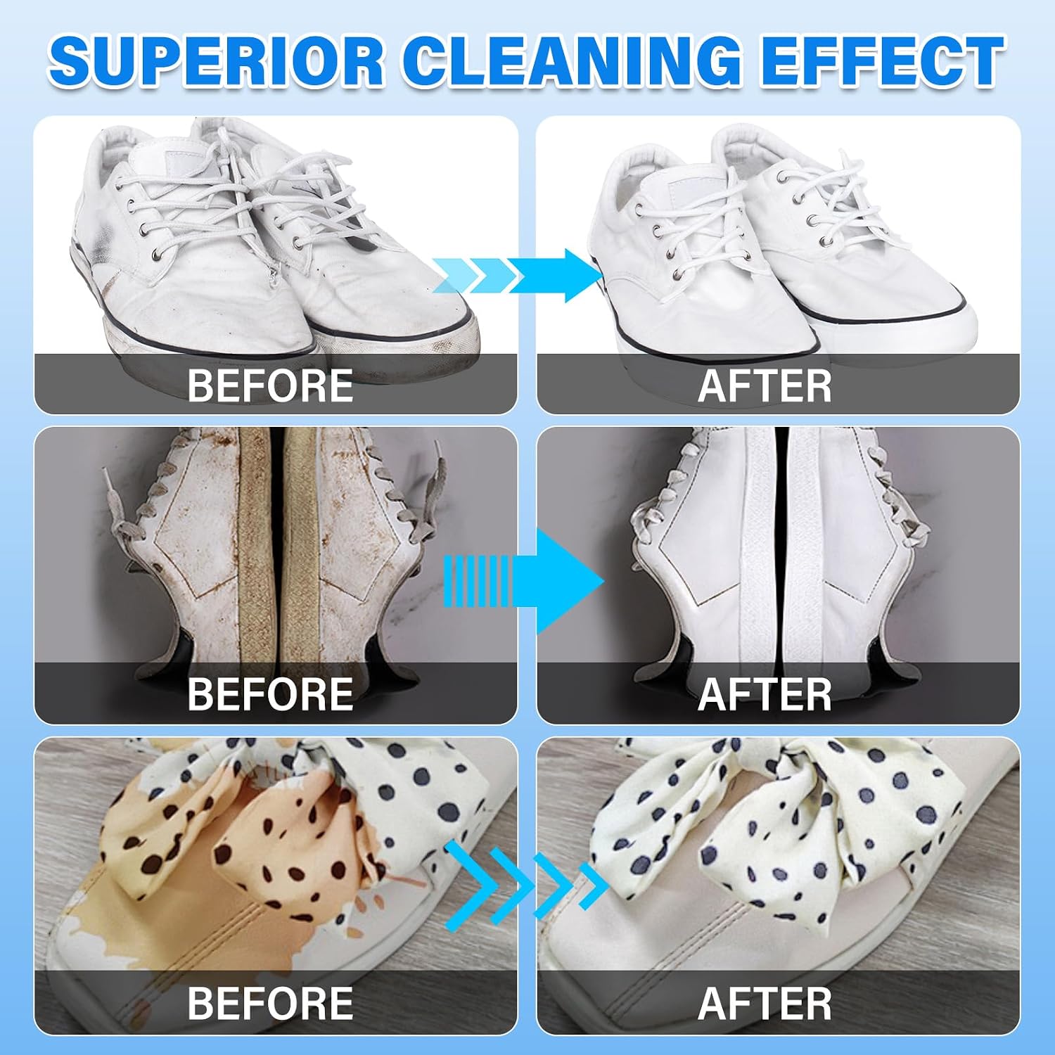 Shoe Cleaner, 6.76 fl oz Shoe Cleaning Kit with Brush and Towel, White Sneaker Cleaner for Removing Stains - Image 3