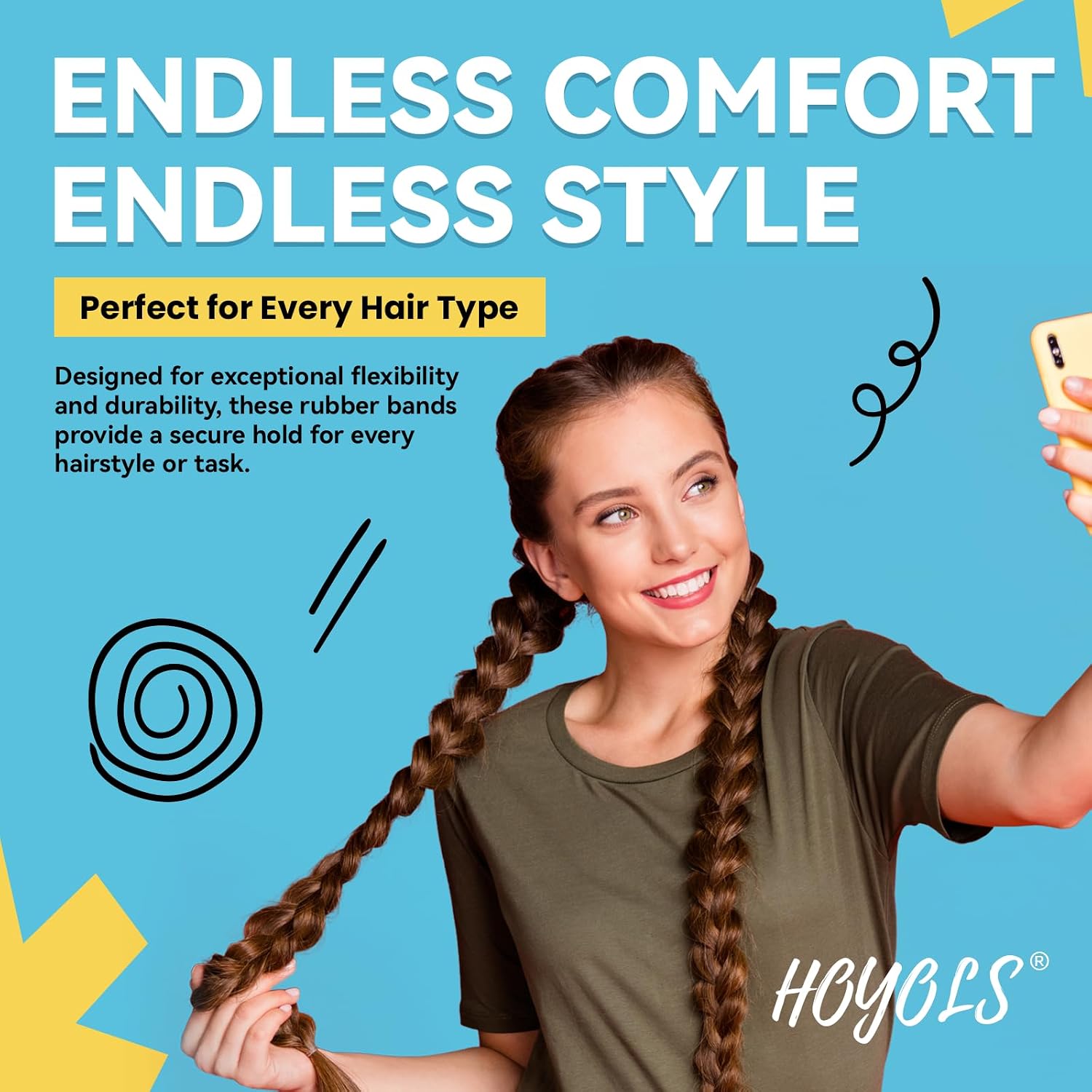 HOYOLS Clear Hair Ties, 1500 Pcs Small Elastic Rubber Bands | Soft Mini TPU Rubber Bands with No-Snag Stretch Hold for Braids, Ponytails and Daily Styling for Women and Teens - Image 2