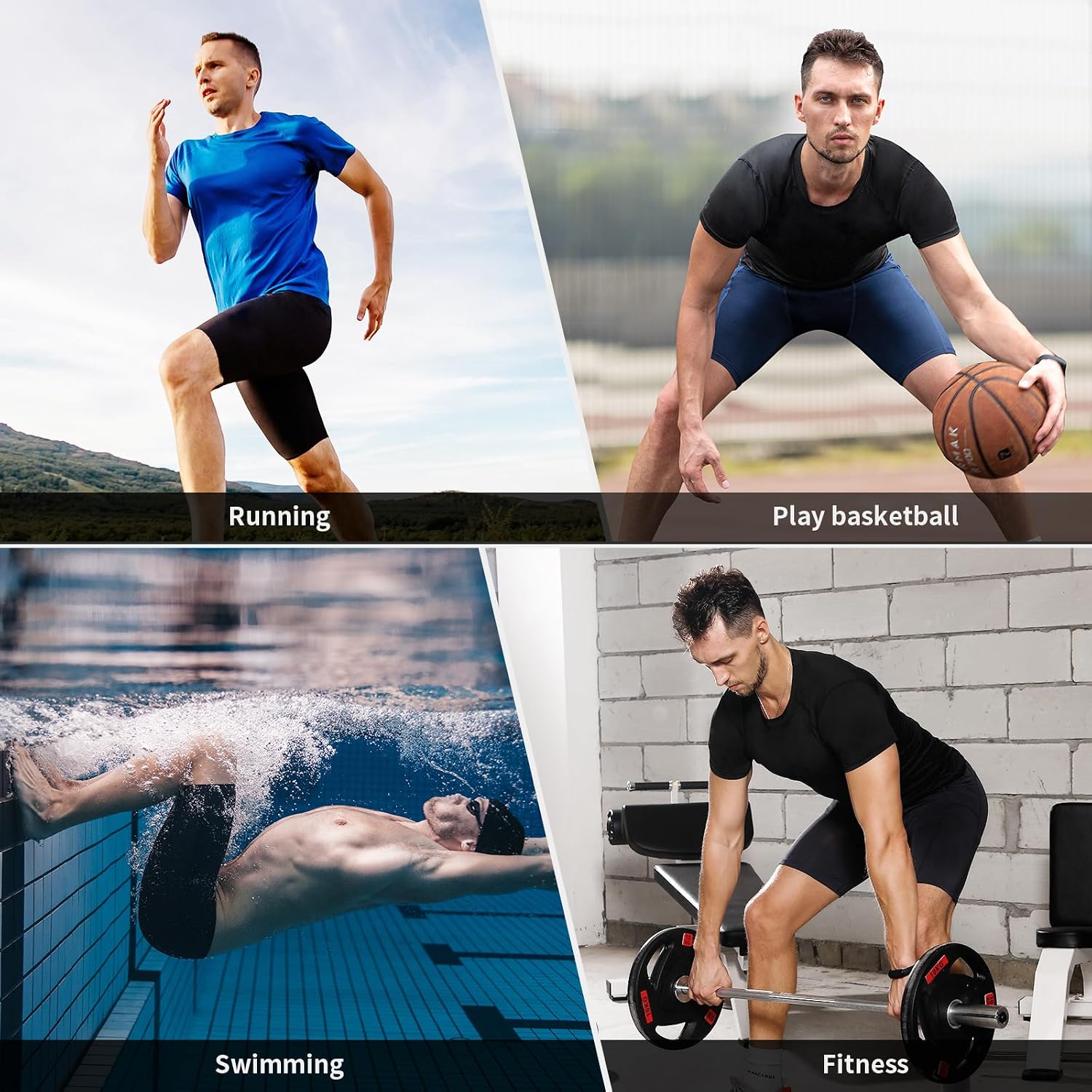 Niksa 1/2/4/5 Pack Compression Shorts Men, Spandex Running Shorts Athletic Workout Sport Performance Baselayer Underwear - Image 7