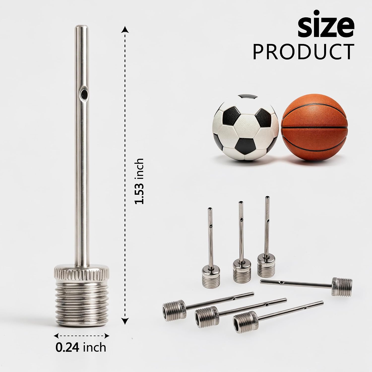 Ball Pump Needles Stainless Steel Air Pump Needles for Inflation Ideal for Football Basketball Volleyball and All Sports Balls Needle for Ball Pump Durable and Reliable for Quick and Easy Inflation - Image 4