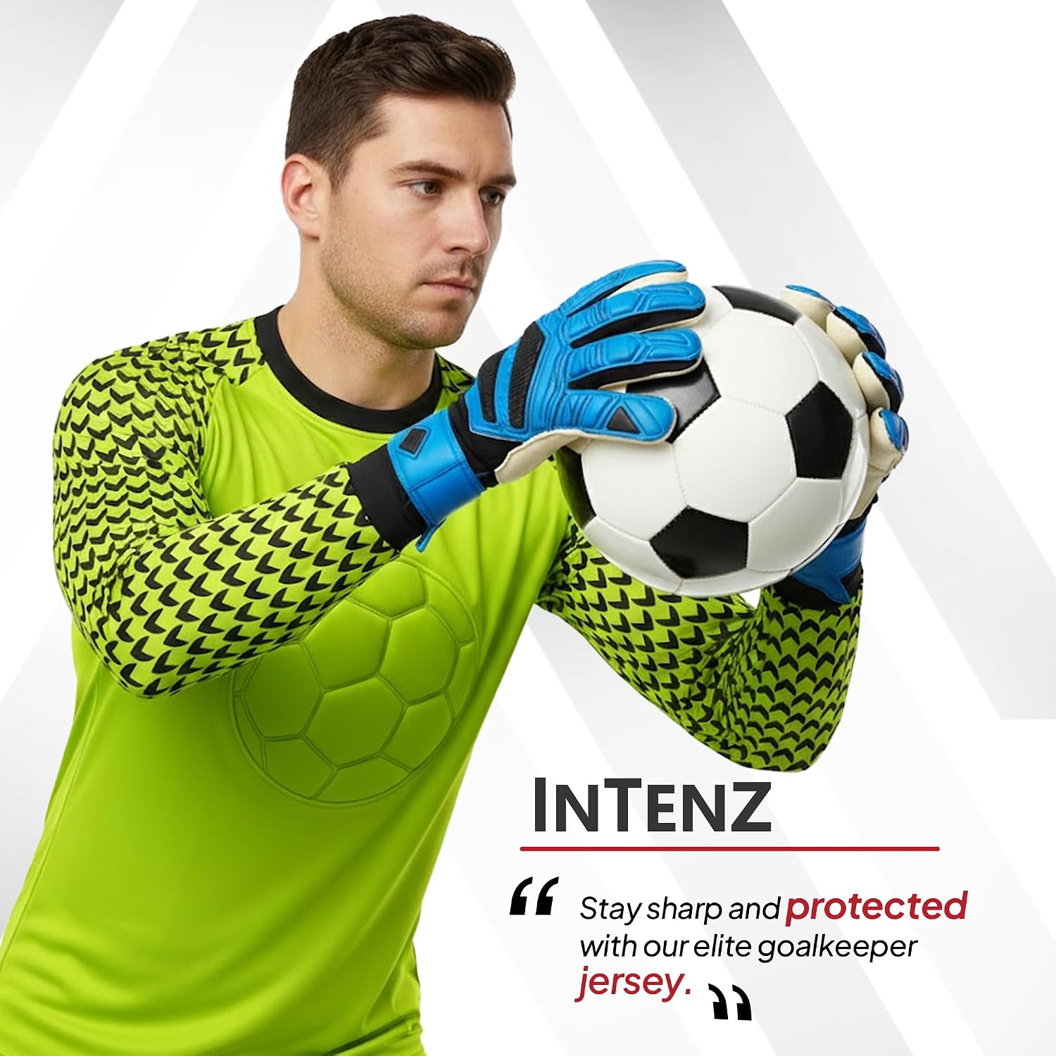 INTENZ Pack of 2 Soccer Goalie Shirt, Padded Goalkeeper Jersey, Polyester, Long Sleeve, Regular Fit, Youth and Adult Sizes - Image 7