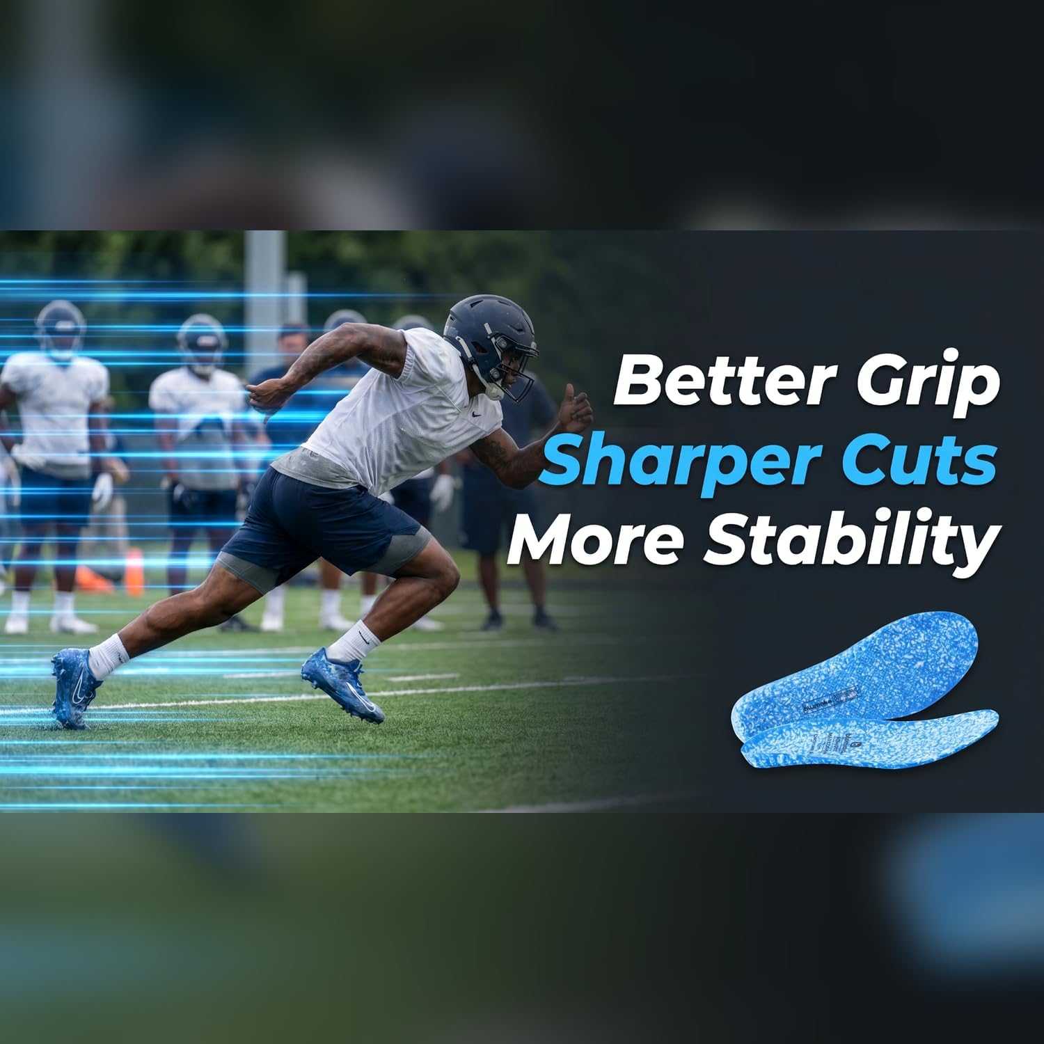 Blumaka Nonslip Football Performance Insoles for Men and Women - Football Cleat Grip System, Locks Foot for Faster Cuts and Speed, Arch Support (Standard Fit, Men’s 13-13.5) - Image 7