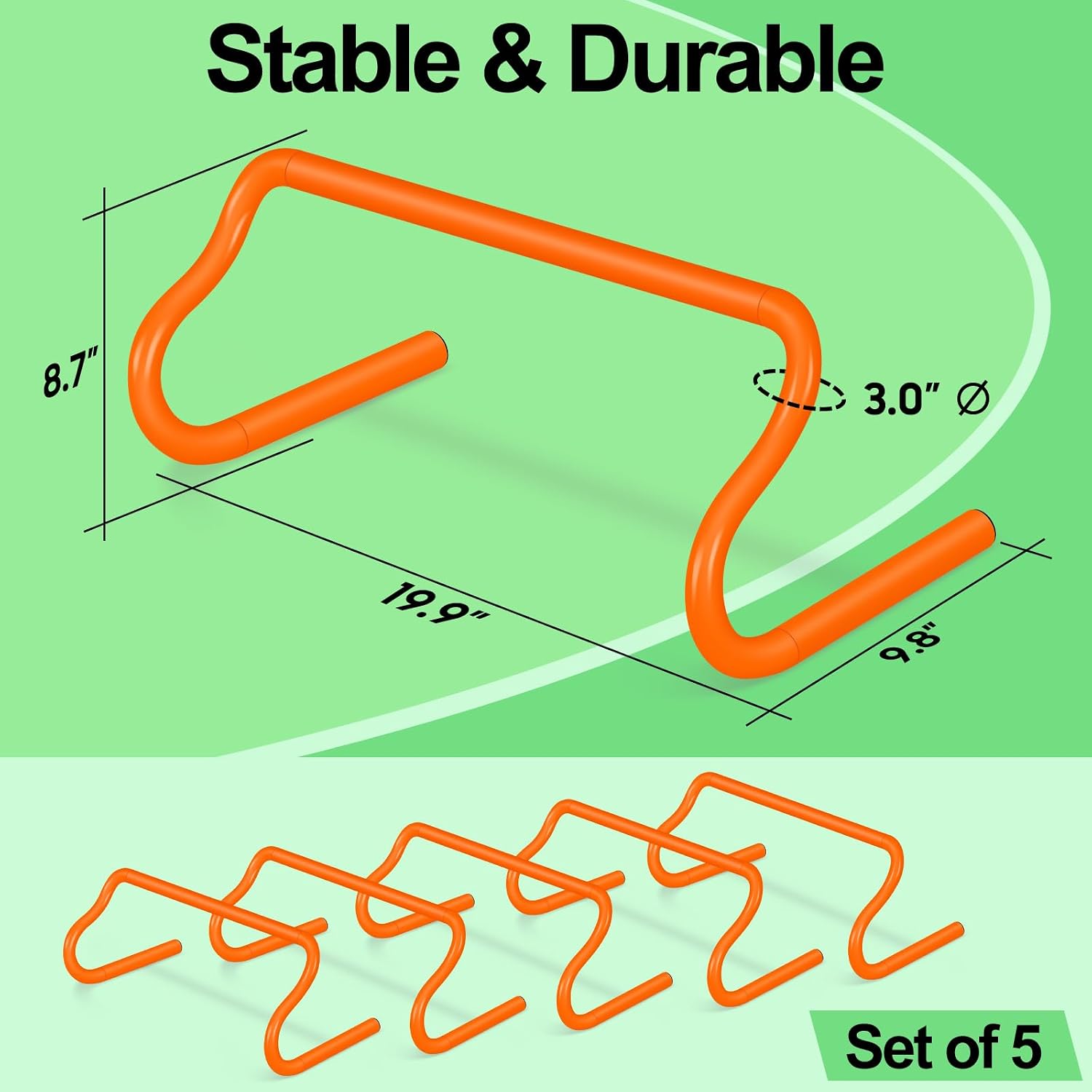 Agility Hurdles Training Equipment - Speed Hurdles and Soccer Cones with Carrying Bag for Soccer, Football, and Track Drills, Ideal for Athletes Speed and Agility Training - Image 2