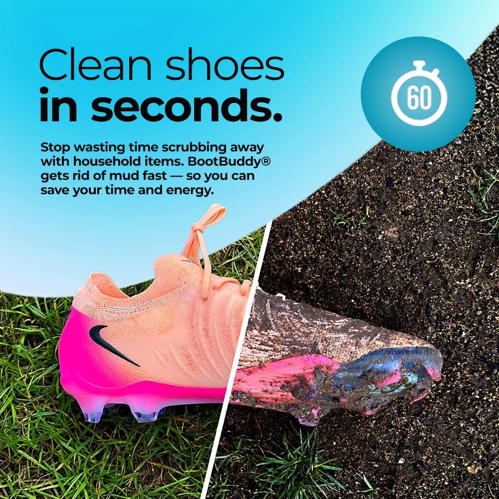 BootBuddy Cleat & Boot Cleaner Brush, Black | For Soccer Cleats, Golf Shoes, Baseball Cleats & Hiking Boots, Removes Mud, Dirt & Stains in Seconds - Image 7