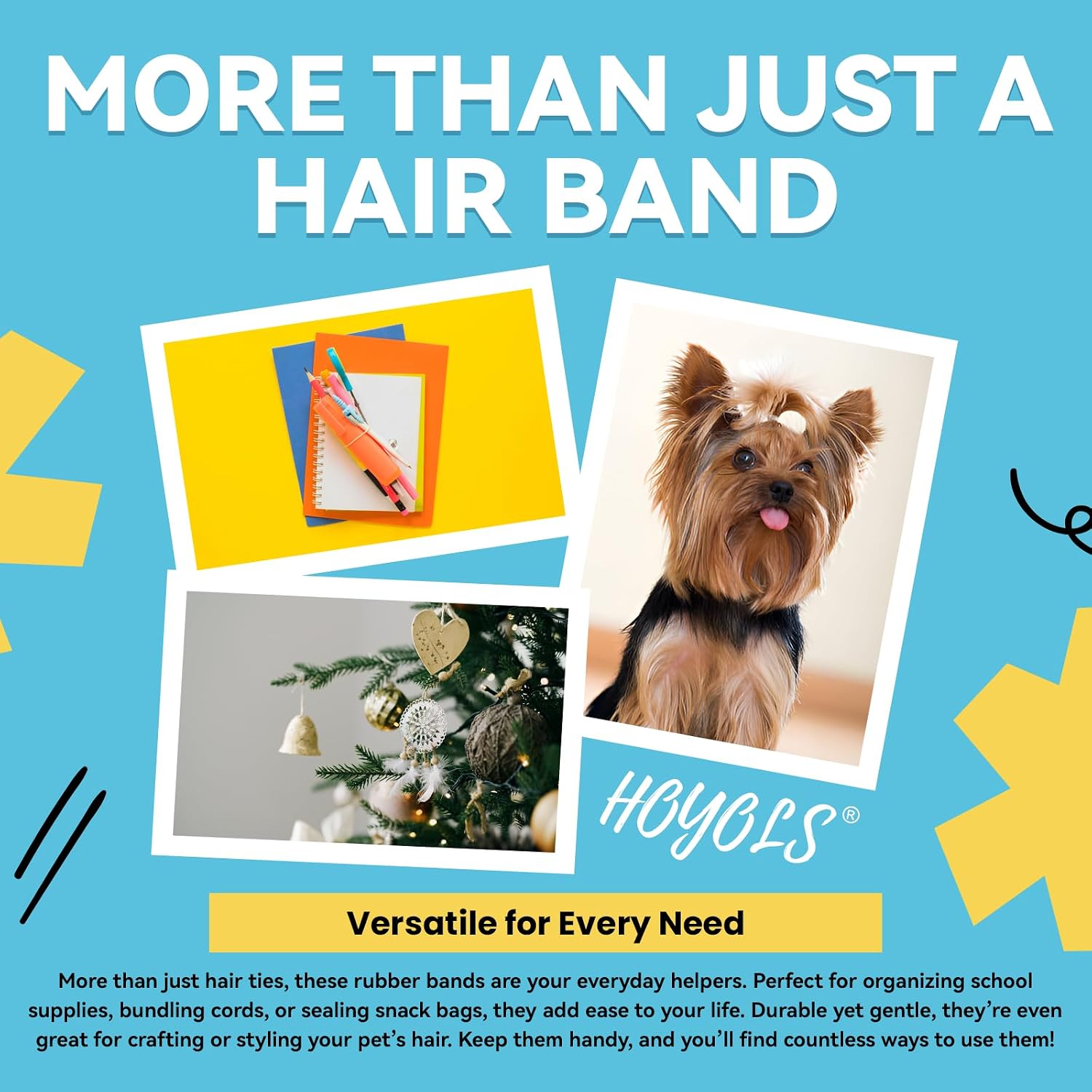 HOYOLS Clear Hair Ties, 1500 Pcs Small Elastic Rubber Bands | Soft Mini TPU Rubber Bands with No-Snag Stretch Hold for Braids, Ponytails and Daily Styling for Women and Teens - Image 7