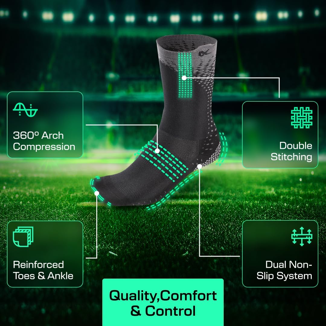 LUX Sports Performance Grip Socks Bundle - Black & White Grip Socks For Every Activity - Image 5