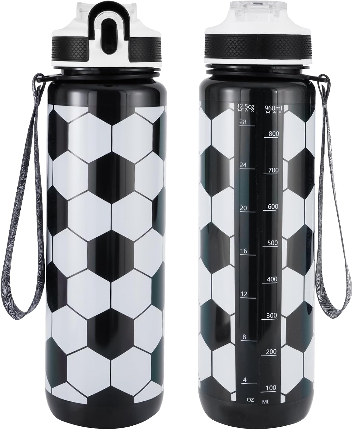 EYQ 32oz Water Bottle with Straw, Time Marker, Blue Purple | Blue Purple Tritan, BPA Free, Time Marker, Leakproof Lock Lid, Wide Mouth, for Gym, School, Office and Travel