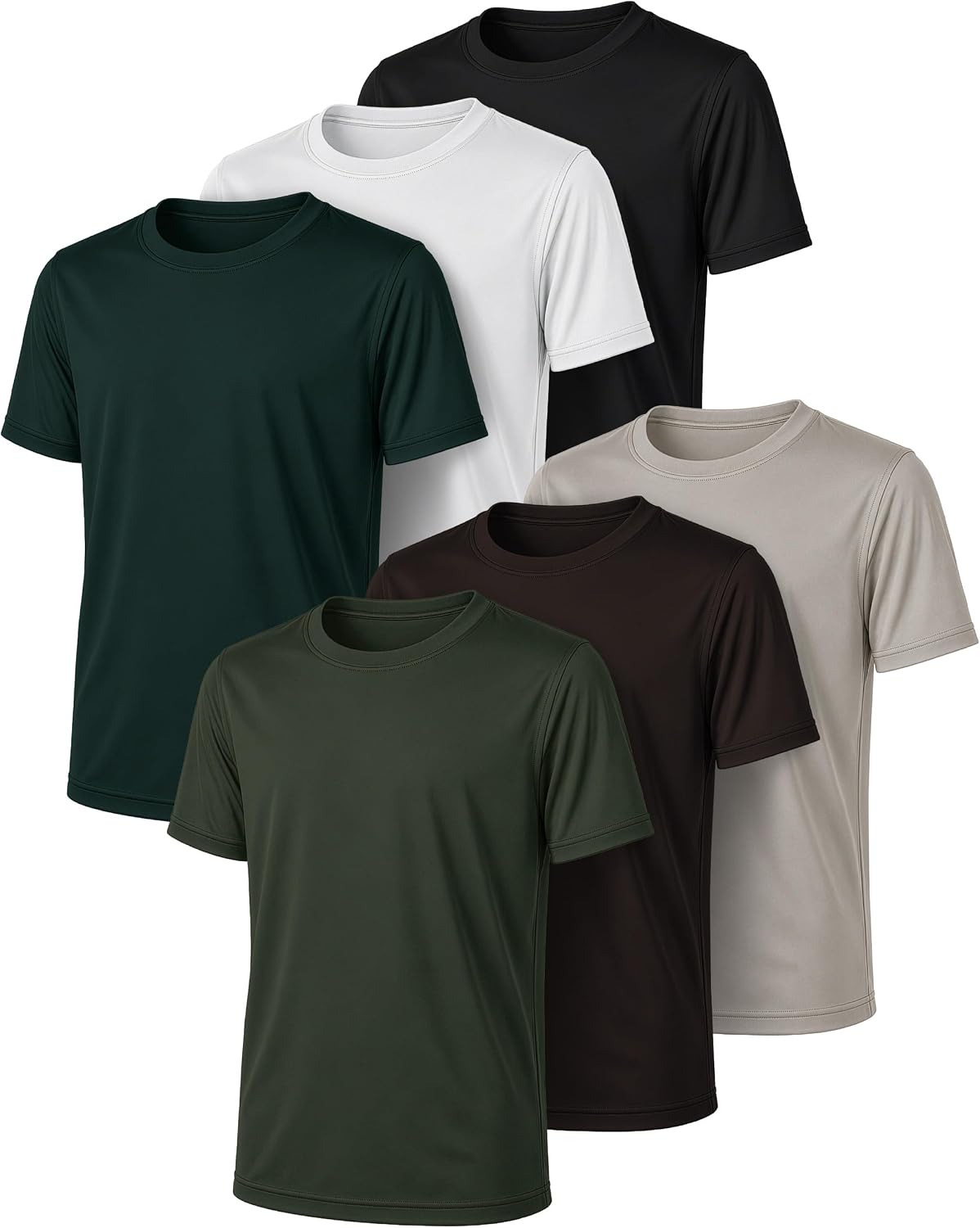 PURE CHAMP Boys Athletic Shirts 6 Pack Dry Fit Short Sleeve Boys Tshirts Basketball Baseball Soccer Tee Kids Youth & Teens