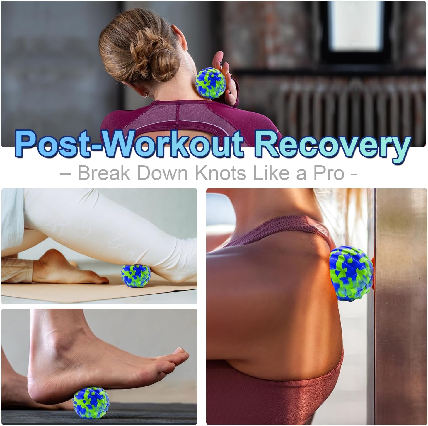 Deep Tissue Massage Ball for Exercise & Recovery - SGS Certification - Targets Back, Shoulder, Legs&Feet - Relieves Muscle Knots, Joint Pain&Tightness, Pressure Point Therapy- Myofascial Release Ball - Image 5