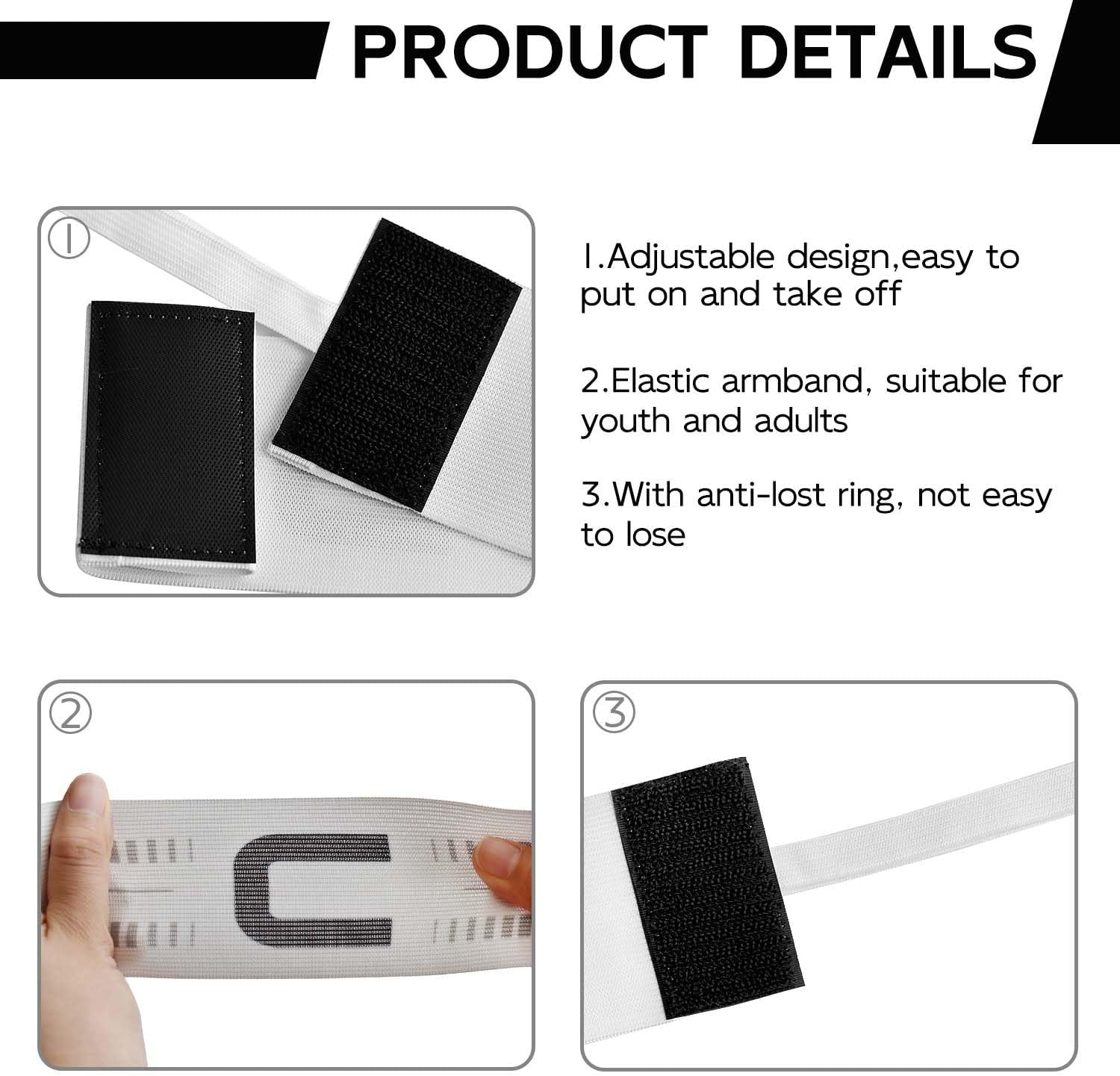 Captain Armband, Unisex C Captain Armbands Soccer Football Player Captain's Arm Bands Sport Team Training for Youth and Adult - Image 5