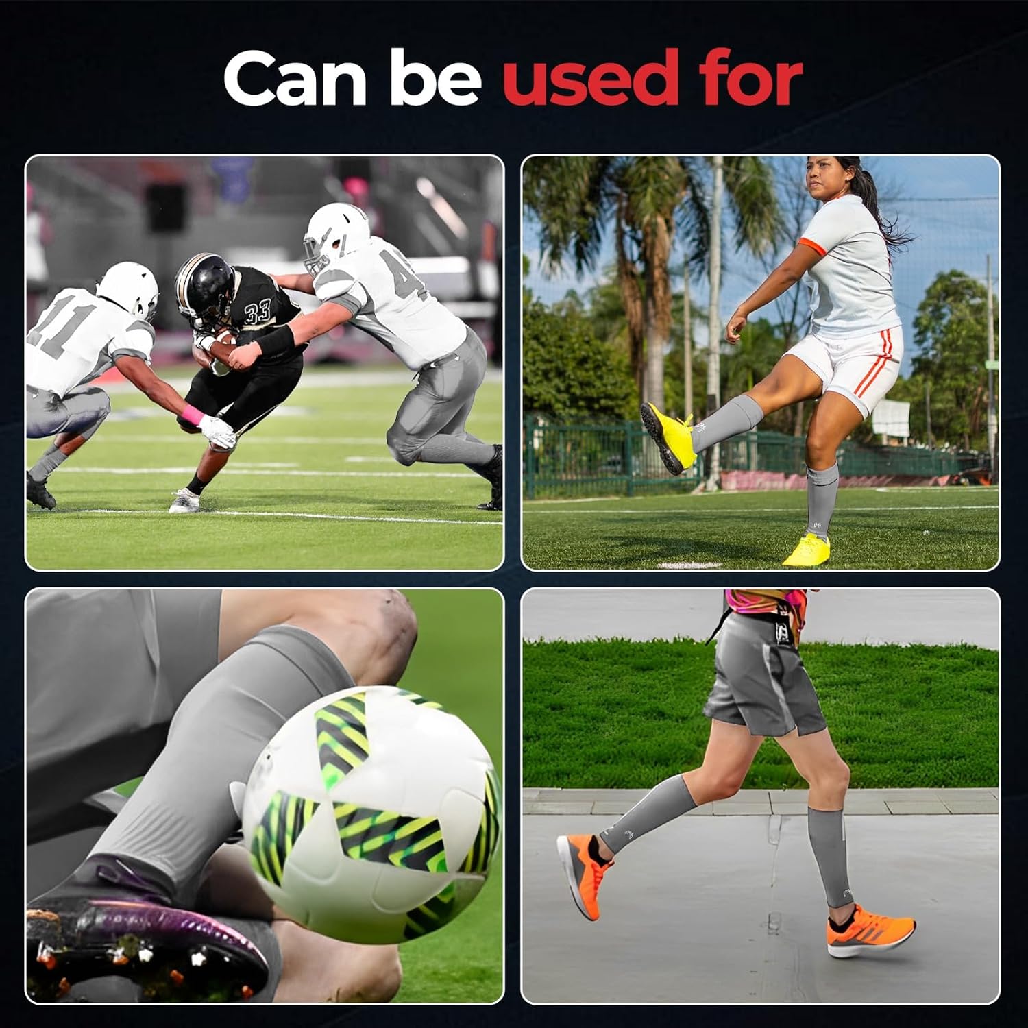 Pre Cut Soccer Sock Sleeves, Companion for Soccer Grip Socks, Securely Holds Shin Guards, Compression Leg Warmer - Image 9