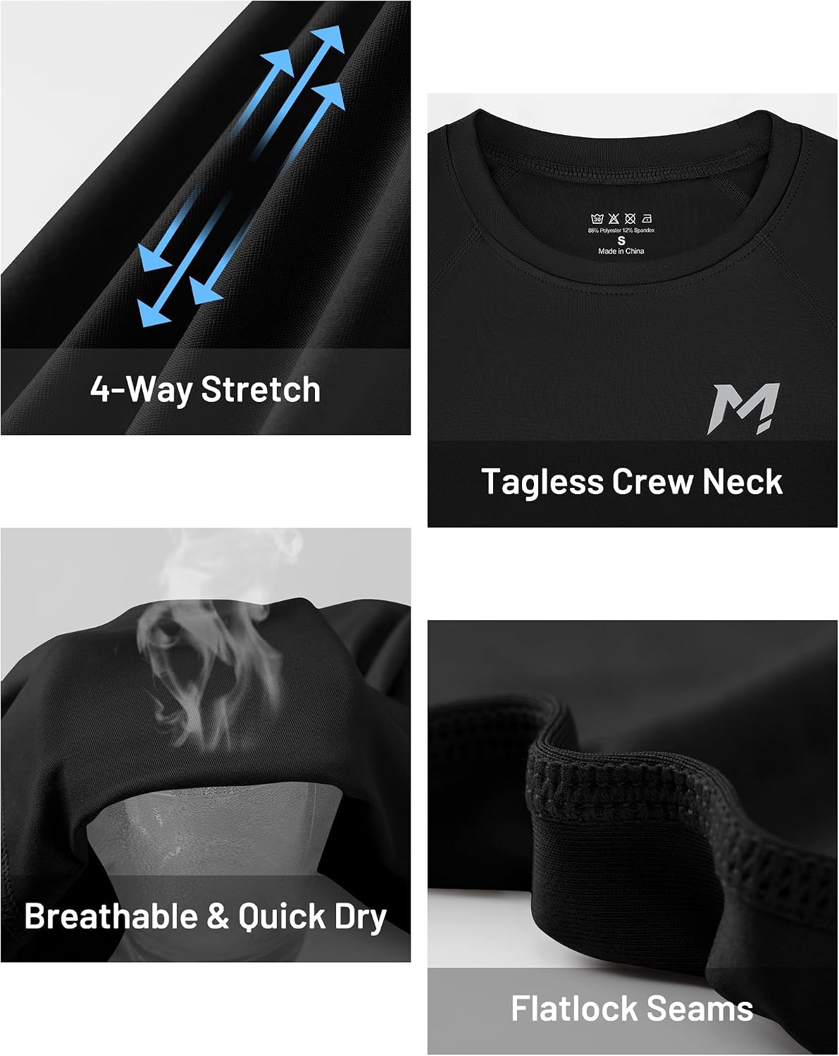 Moozava Boys Compression Shirt Long Sleeve Quick Dry Youth Undershirt Football Baseball Kids Athletic Soccer Base Layer Tops - Image 5