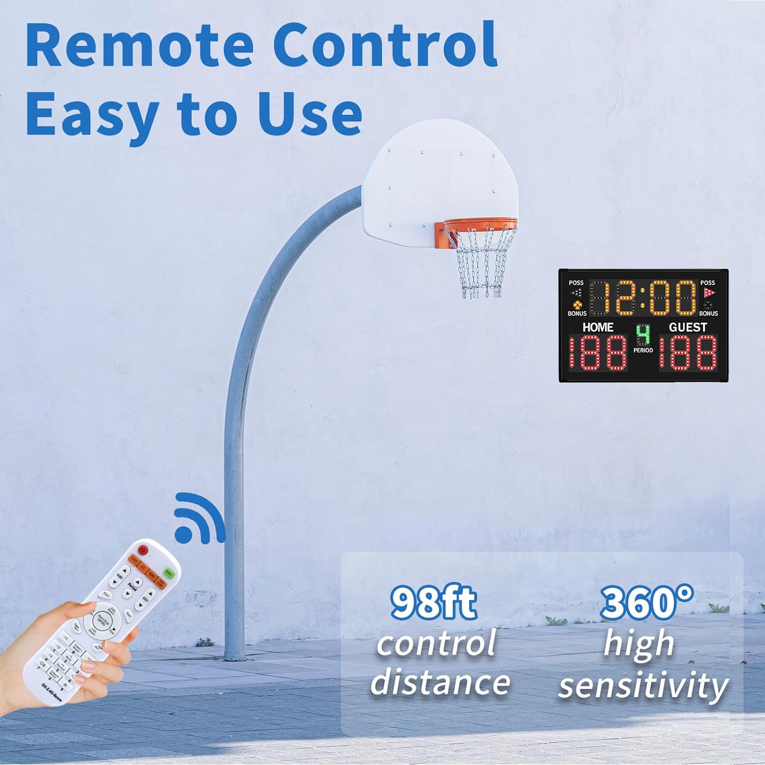 Electronic Basketball Scoreboard with Buzzer, Digital Scoreboard with Remote,Portable Score Keeper Battery Powered Score Board for Sports Games - Image 5