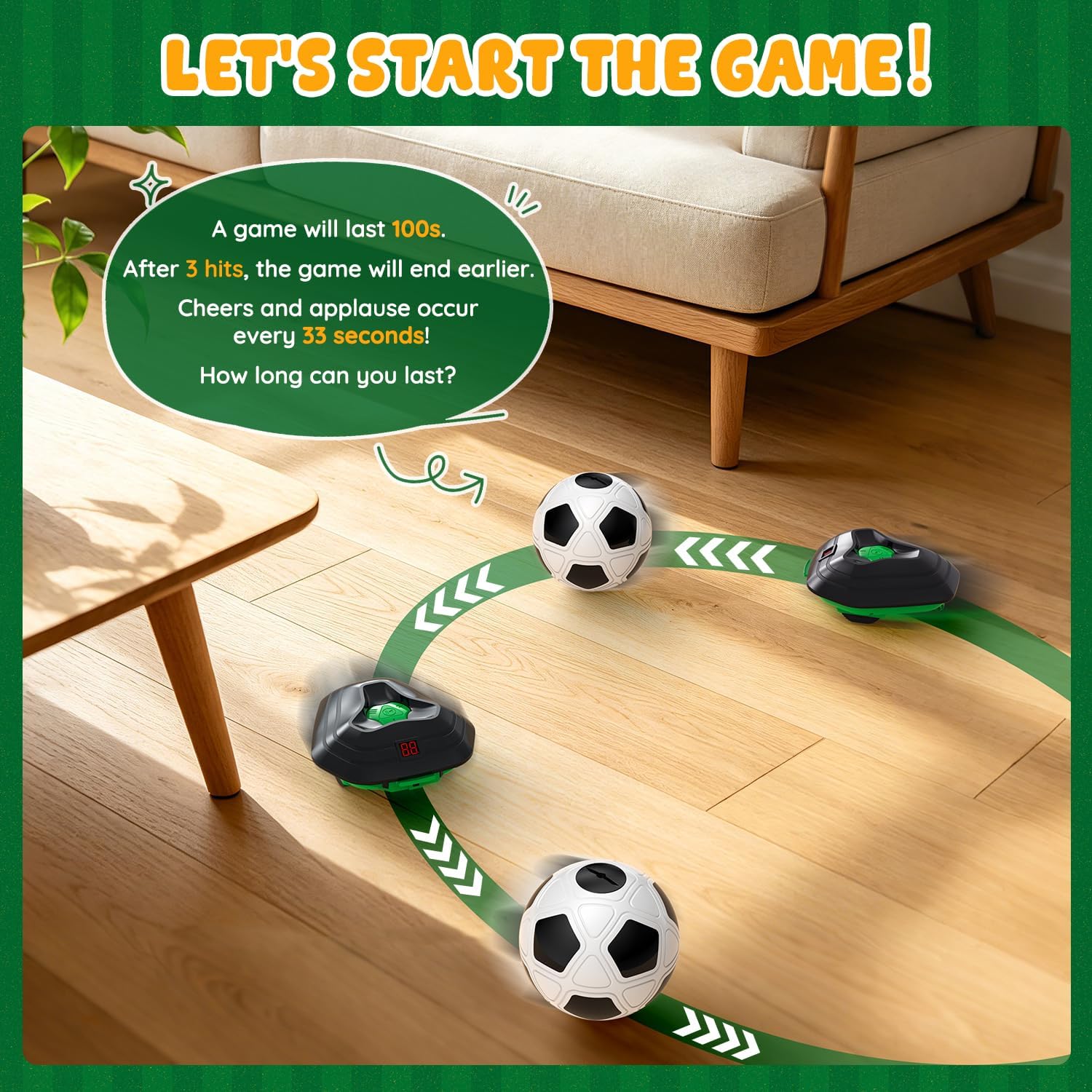 DyBaxa Soccer Training Equipment, Soccer Bot with Indoor Smart Ball | Indoor Soccer Ball, 3 Speed Modes, LED Countdown & Soccer Tracker, Football for Boys and Girls - Image 3