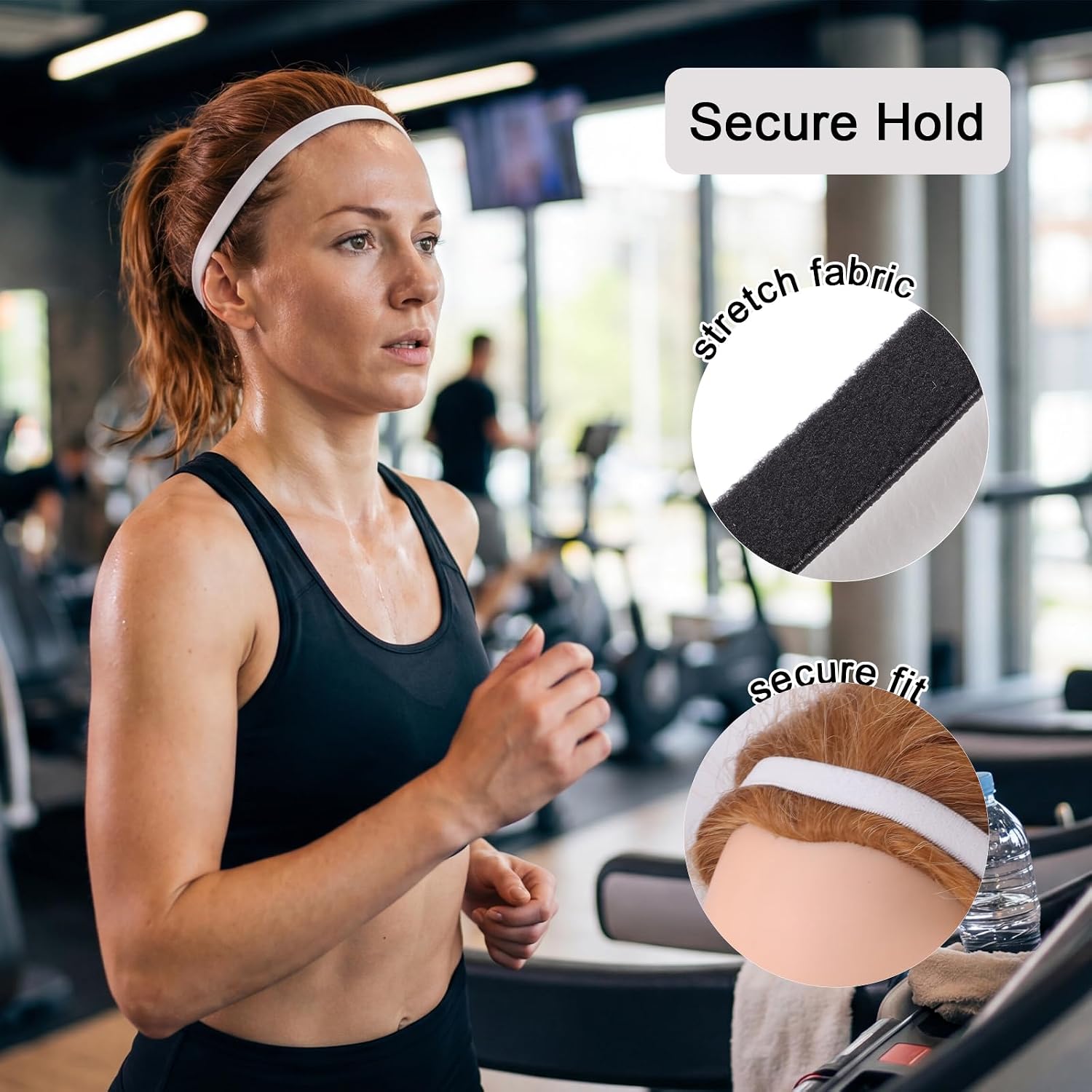Needbrock 6 Pcs Sports Headband, Mens Headband Polyester Fiber Non-Slip Stretch Fit for Women and Men Keeps Hair Away During Football Running Workouts Gym Daily Wear and Exercise - Image 3