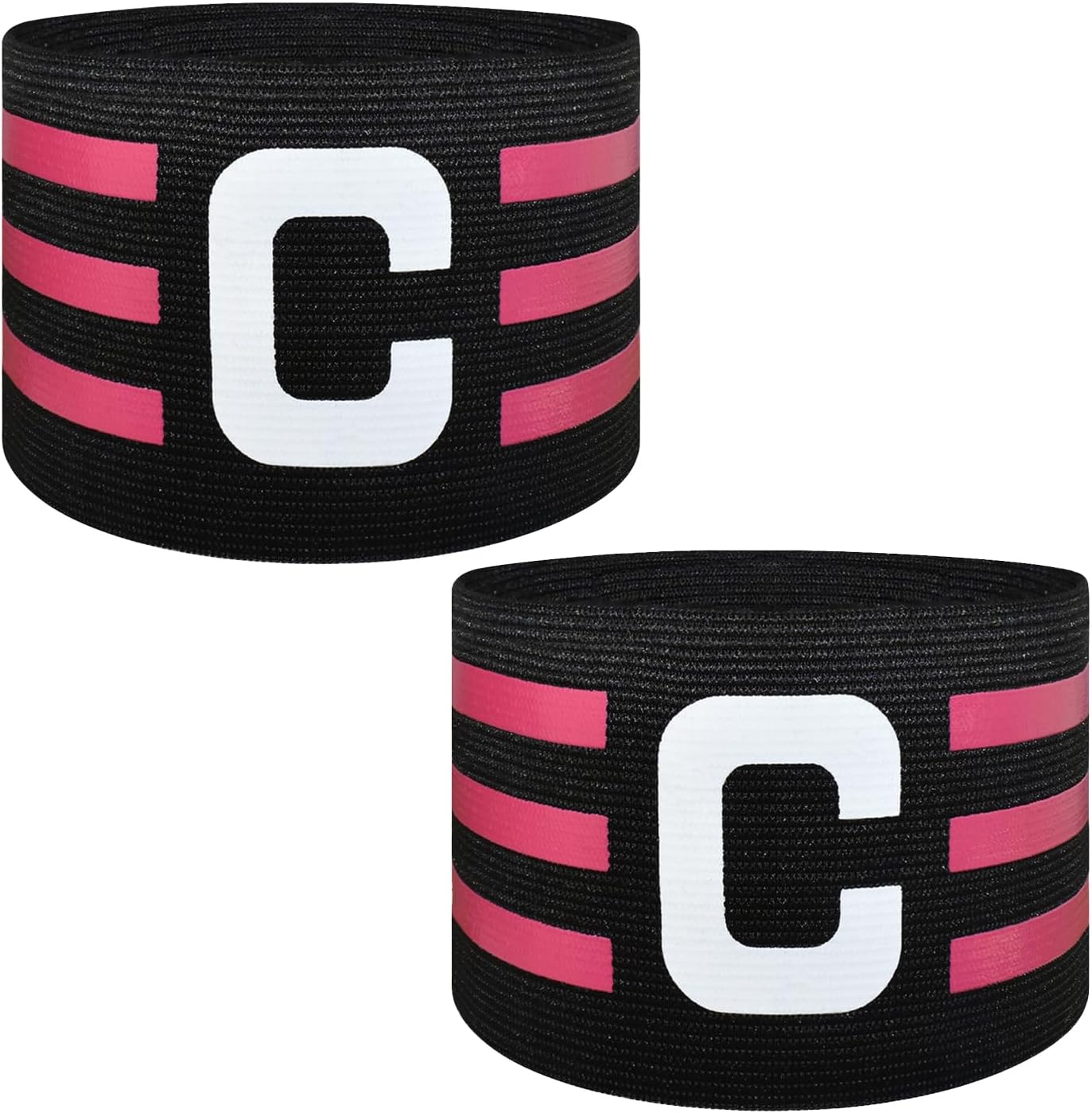 Soccer Captain Armband, Ynaize 2Pcs Nylon Sports Elastic Adjustable Football Basketball Player Bands for Adult Women Men