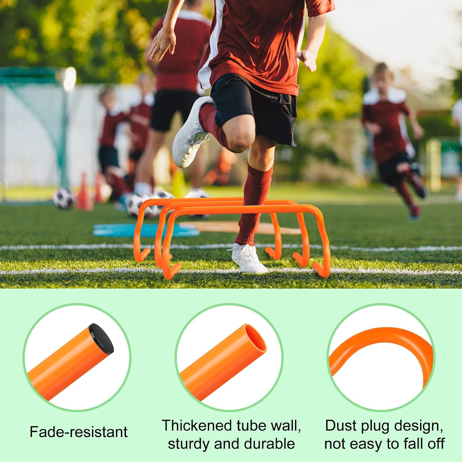 Agility Hurdles Training Equipment - Speed Hurdles and Soccer Cones with Carrying Bag for Soccer, Football, and Track Drills, Ideal for Athletes Speed and Agility Training - Image 4