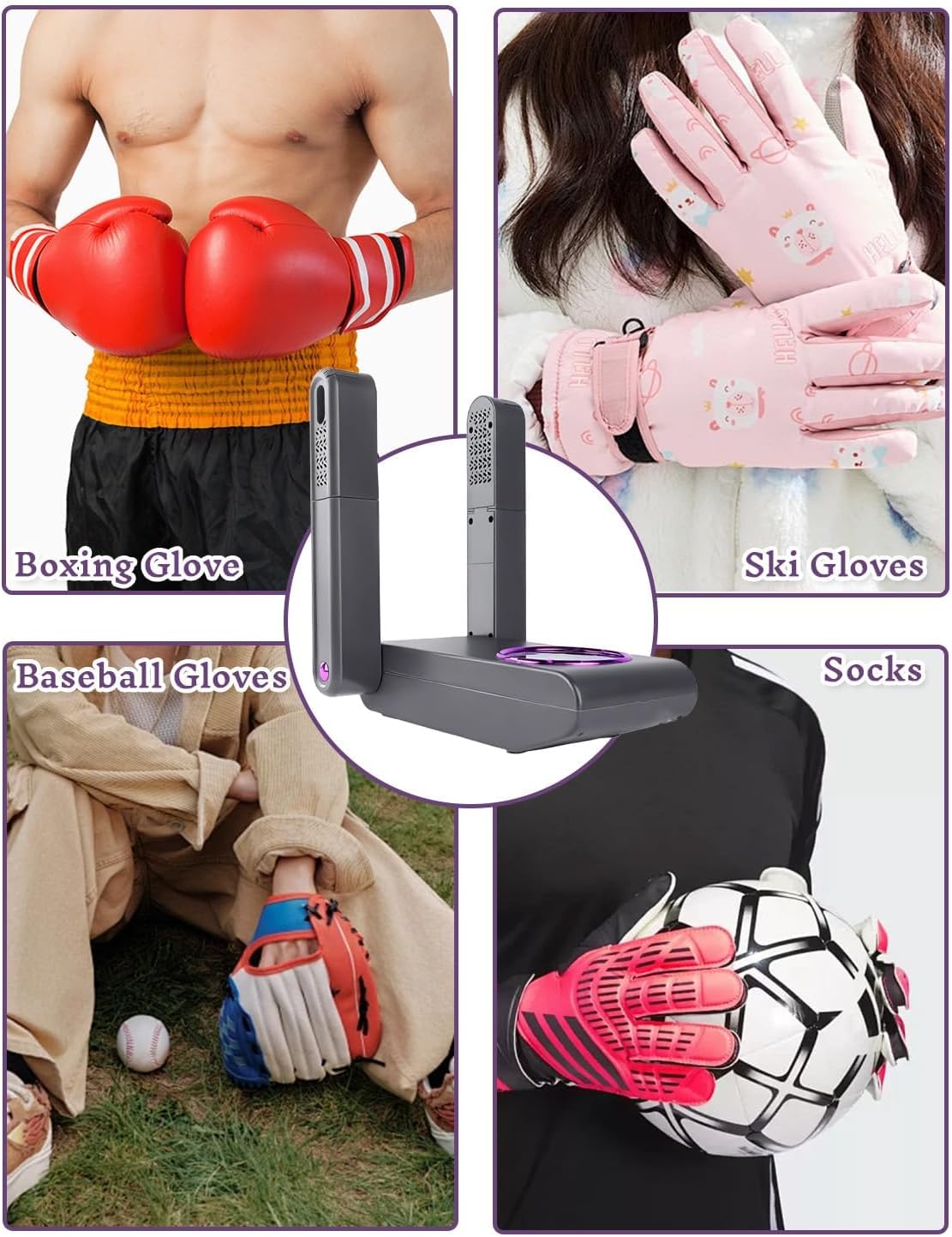Boxing Glove Dryer with Smart Display& Storage Bag, Portable Glove Dryer& Moisture Remover, Constant Temperature Punching Gloves Dryer with Adjustable Heat& Timer for Home Gym(Black) - Image 7