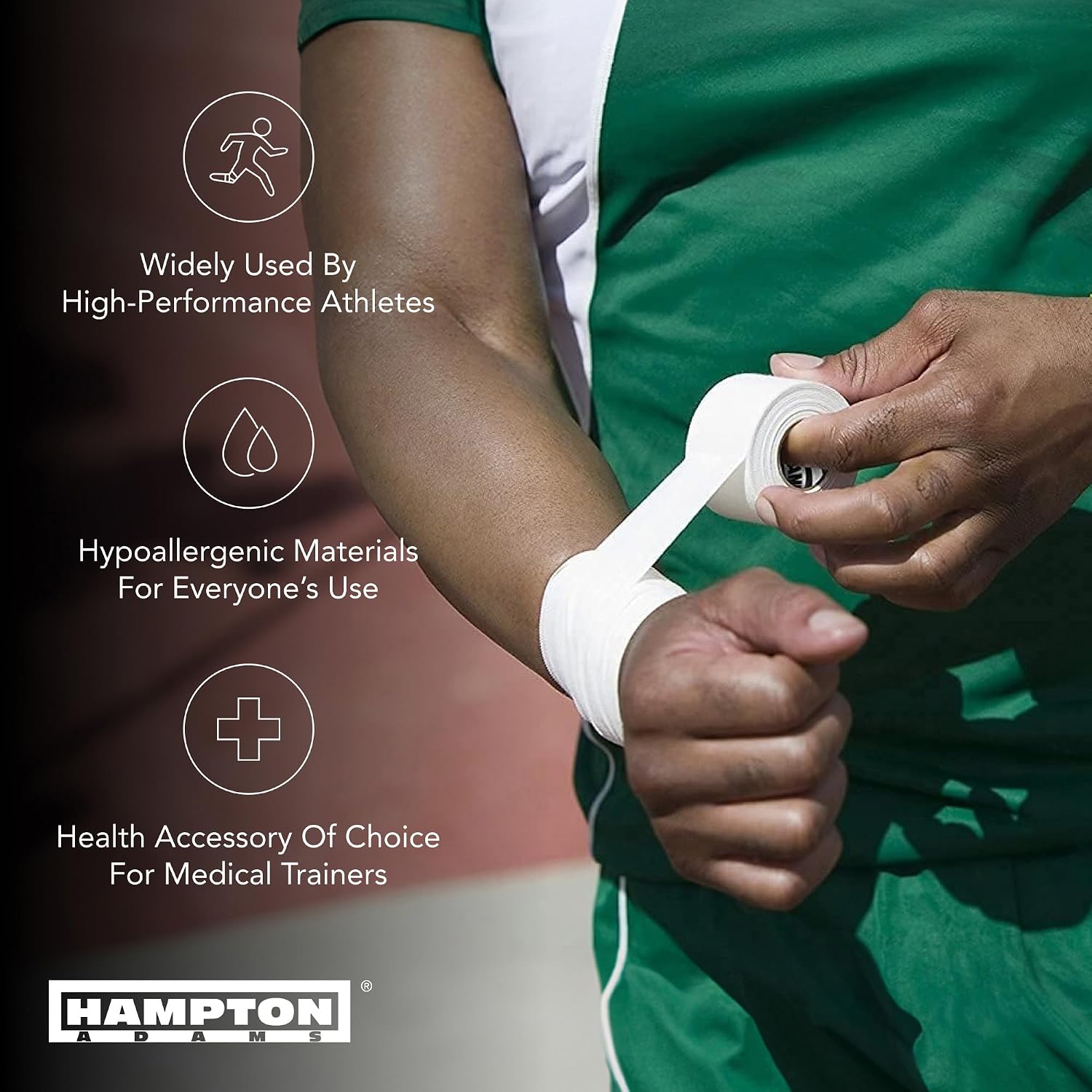 Hampton Adams Athletic Sports Tape, Very Strong, Easy Tear, No Residue | Premium Cotton Blend, 45 ft Rolls, 3 Pack, Strong Hold for Fingers Ankles & Wrists, Tears by Hand, No Sticky Residue - Image 7